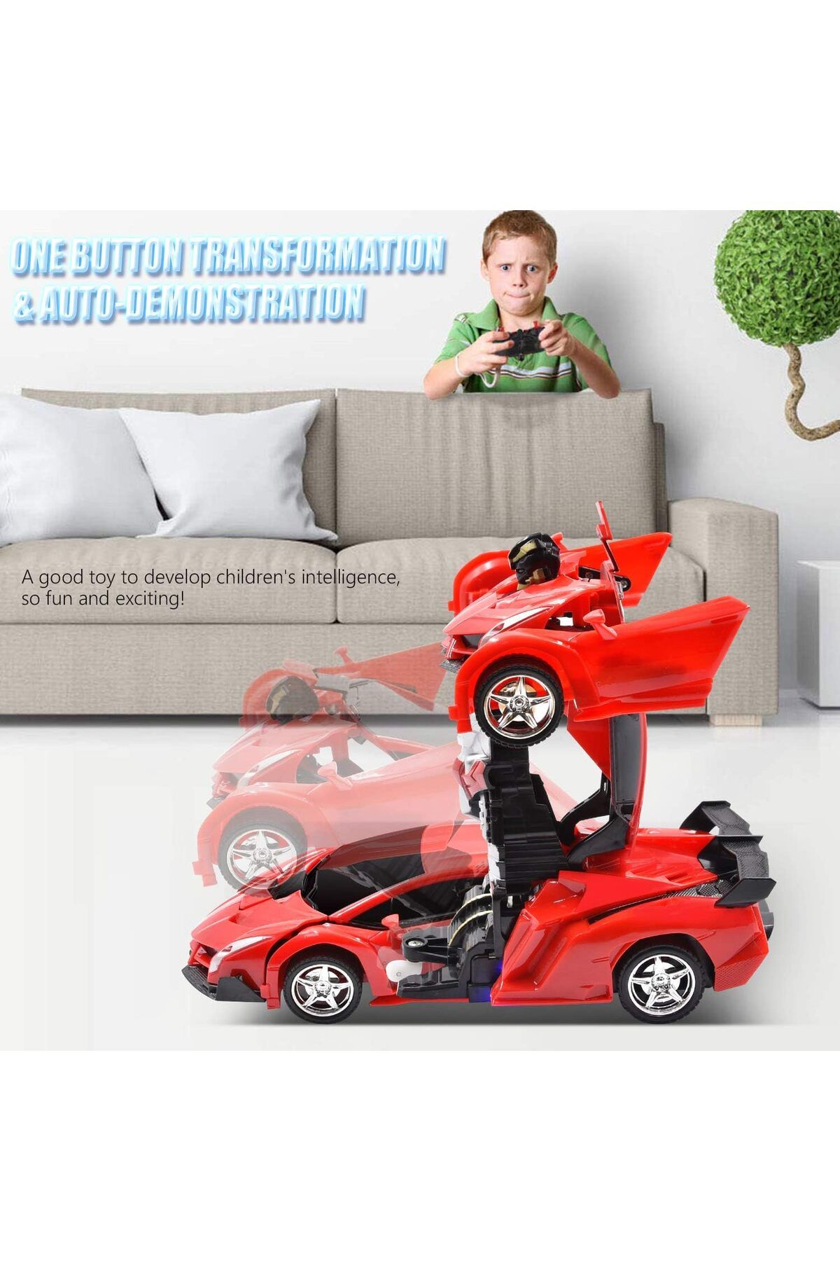 rexa-Super Power Transformer RC Robot Car – 2-in-1 Remote Control Car & Robot with Lights and Sound 4