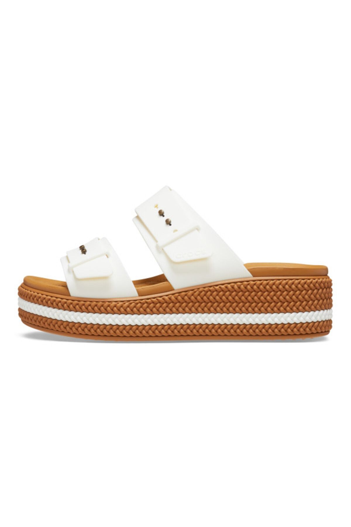Crocs-Papuci Brooklyn cu cataramă țesută - Cretă 3