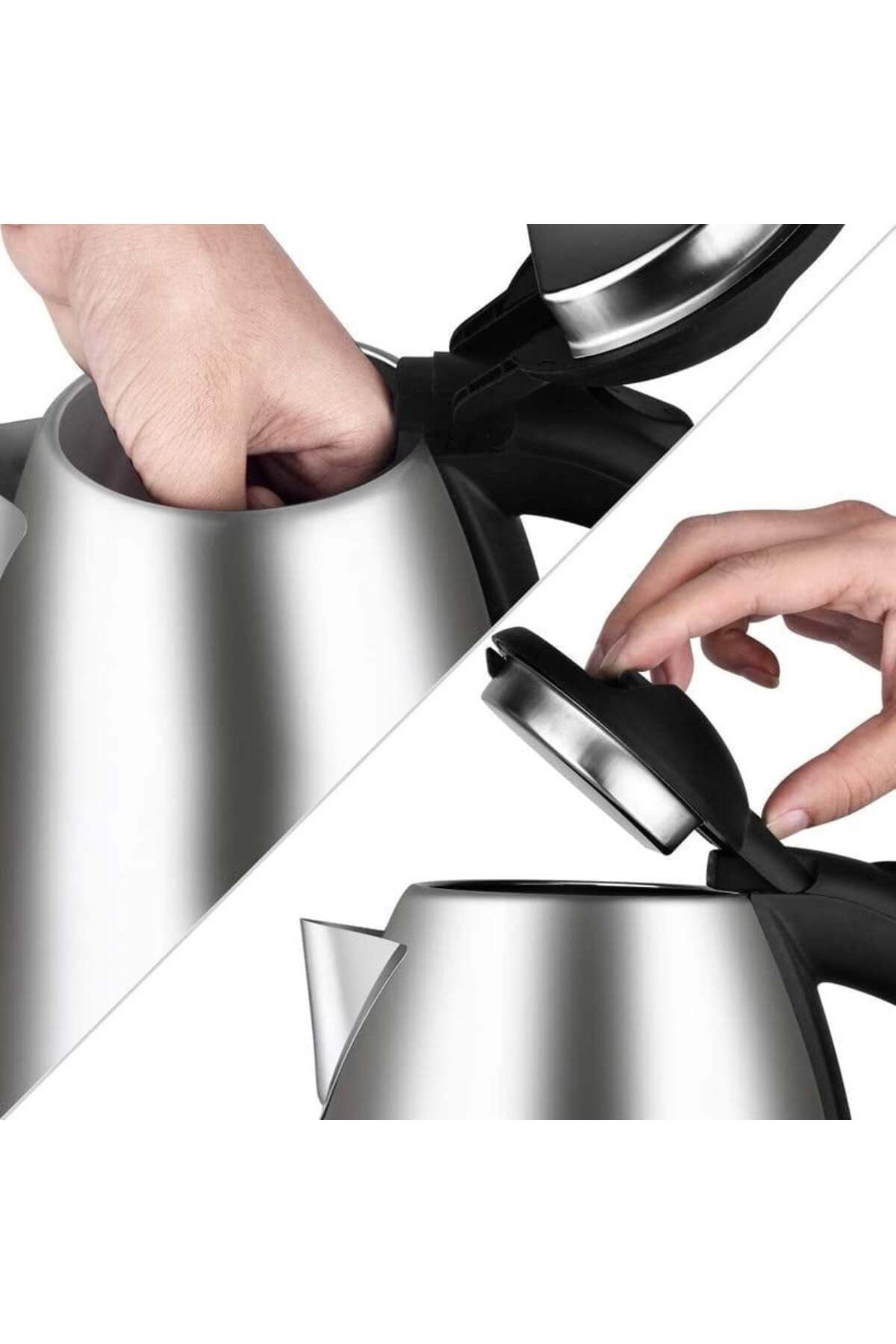 divendi-ro-Fierbător electric 1500W, capacitate 2L, oțel inoxidabil, cu oprire automată, argintiu-negru 5