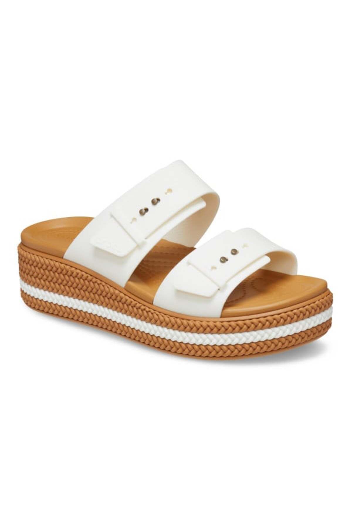 Crocs-Papuci Brooklyn cu cataramă țesută - Cretă 2