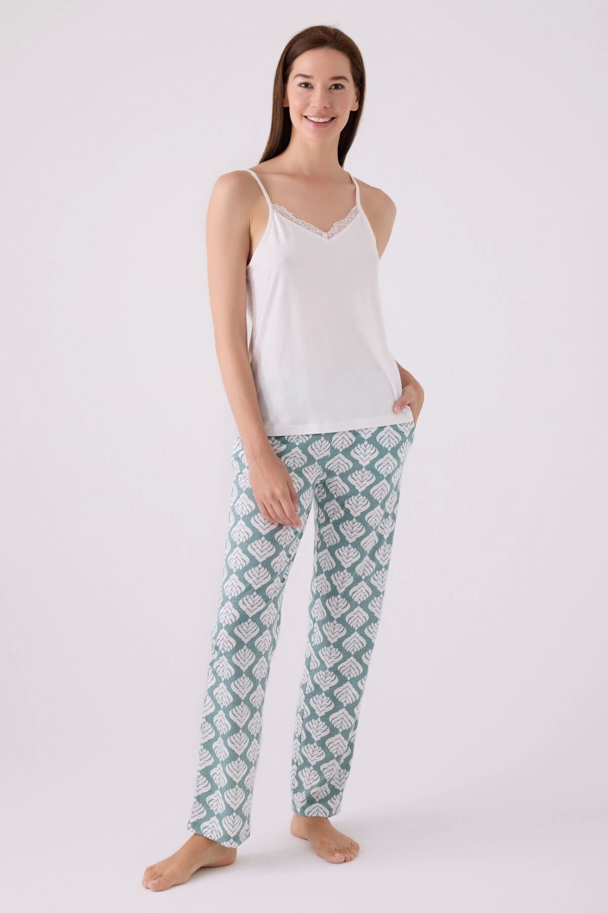 Pierre Cardin-Women's Green 3-Piece Pajama Set 5