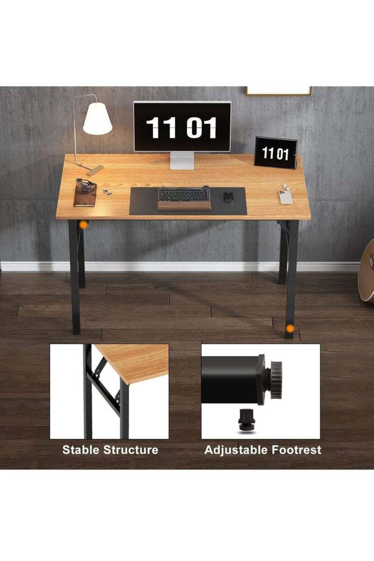 COOYA-Folding Computer Table,47 in,Waterproof & Anti Scratch,No Need to Assemble,Stability and Durability 3