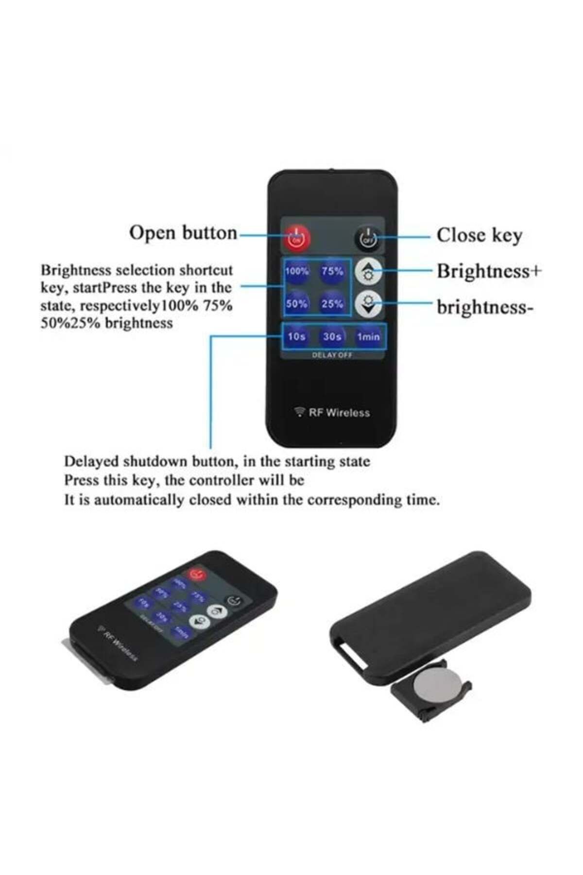 Welora-Wireless switch for LED lighting, Dimmer with remote control - Black 4