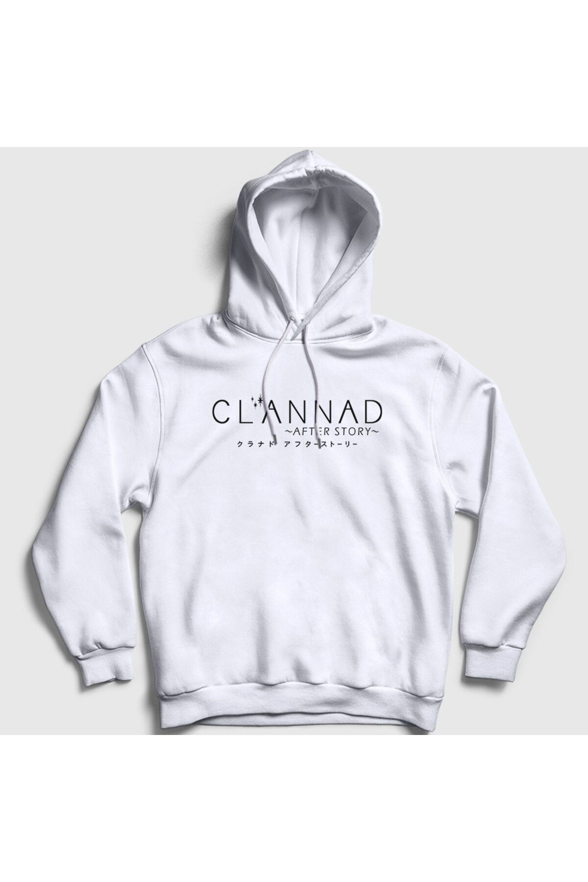 Presmono-Unisex Λευκό λογότυπο Anime Clannad After Story Φούτερ με κουκούλα 554370tt 1