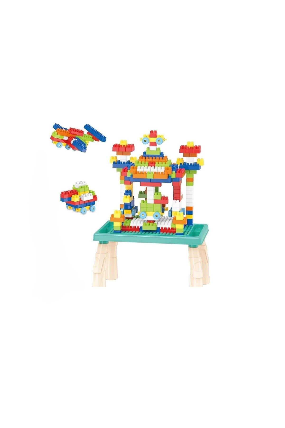 OEM-3-in-1 educational drawing and building table, with building blocks, 100 pieces, storage space 3