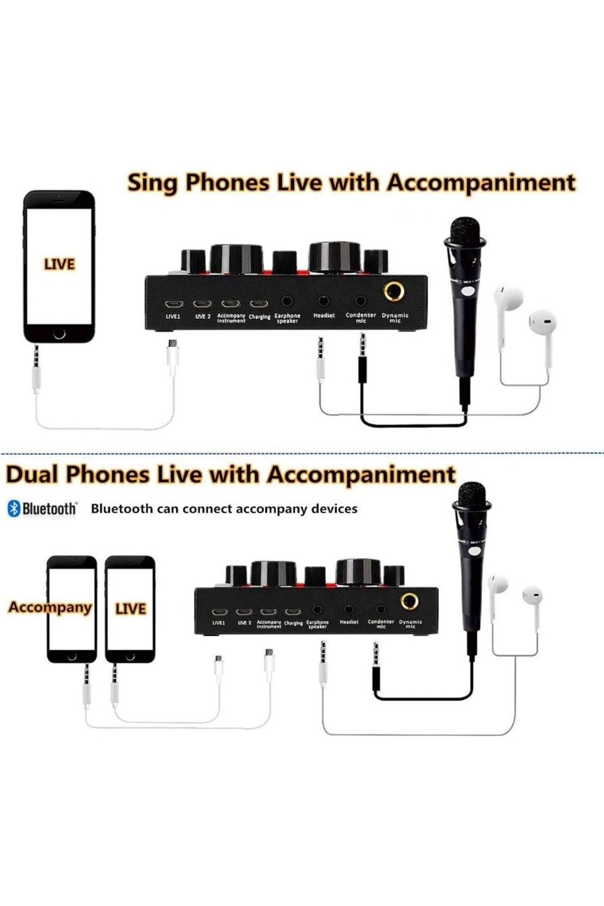 divendi-ro-V8 multifunctional sound card, with bluetooth, 12 sound effects, Micro USB, 6 modes, black 8
