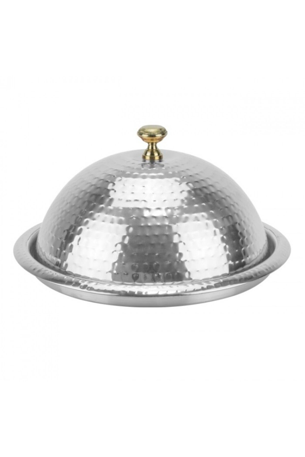 Culinaro-Wicked 40cm textured stainless steel platter with lid 1