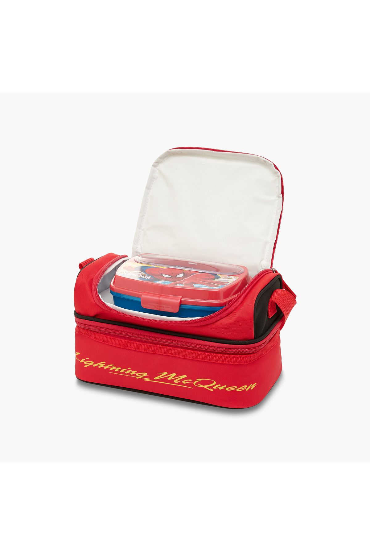 Disney-Lightning McQueen Print Double Layer Insulated Lunch Bag with Zip Closure 7