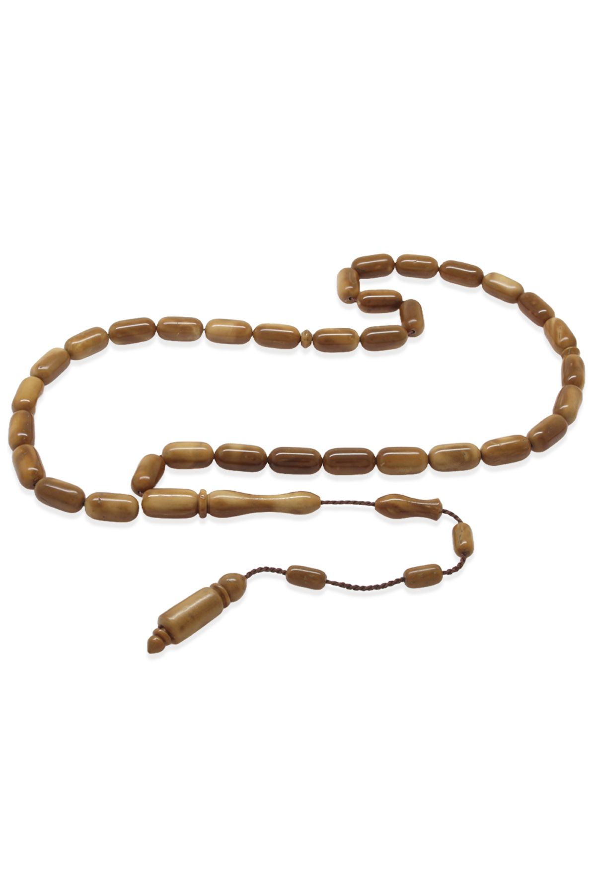 Tesbihane-System Necklace Cut Light Brown Polished Kuka Prayer Beads 2