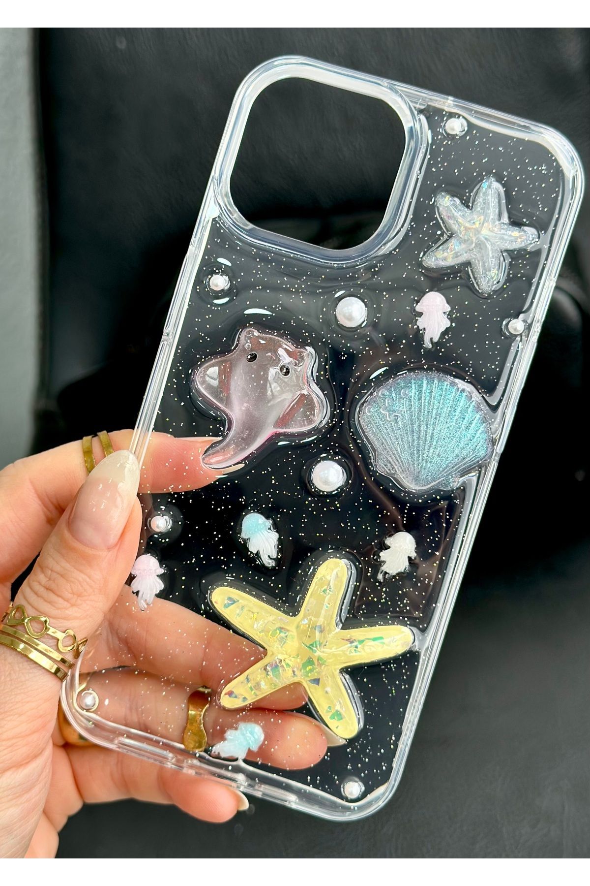 Go Aksesuar-iPhone 14 Plus and 15 Plus Compatible Silicone Case with Stingray 3D Toy Design 7