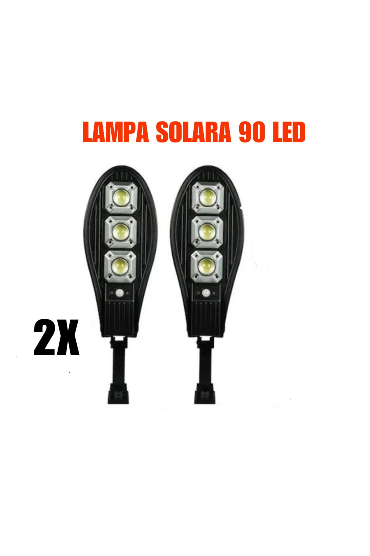 OEM-Set of 2 x Solar Street Lamp 90 LEDs, 3 operating modes, with remote control. 1
