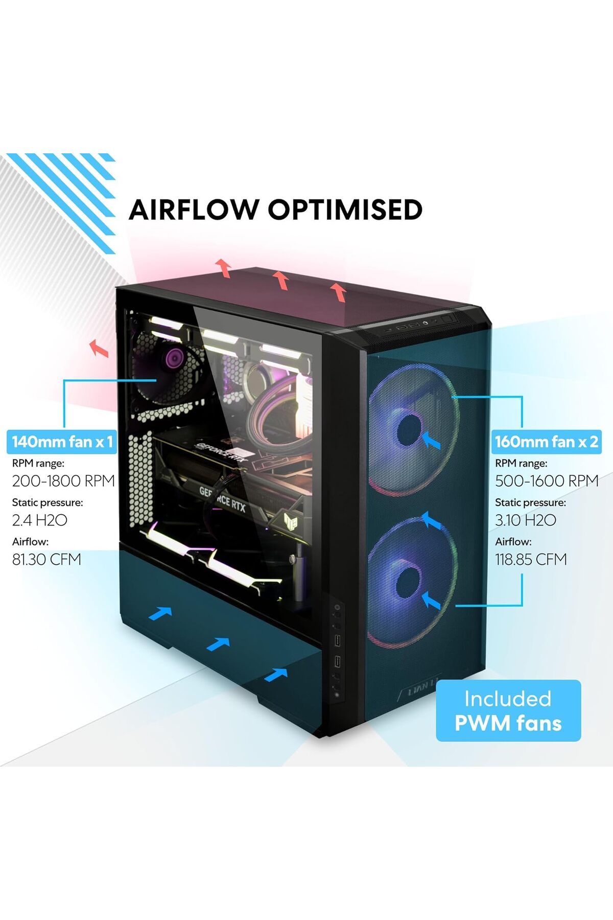 Lian Li-LANCOOL 216 E-ATX PC Case, Airflow Focus RGB Gaming Computer Case with All-Around Mesh Panel 5