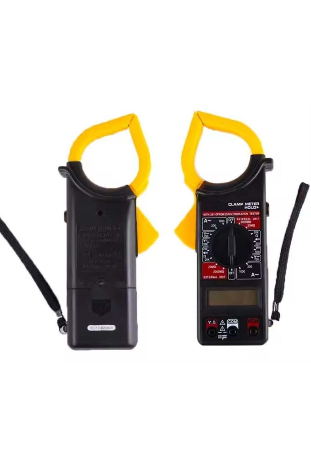 divendi-ro-Digital rangefinder with clamp and lanyard with LCD display, black and yellow 4