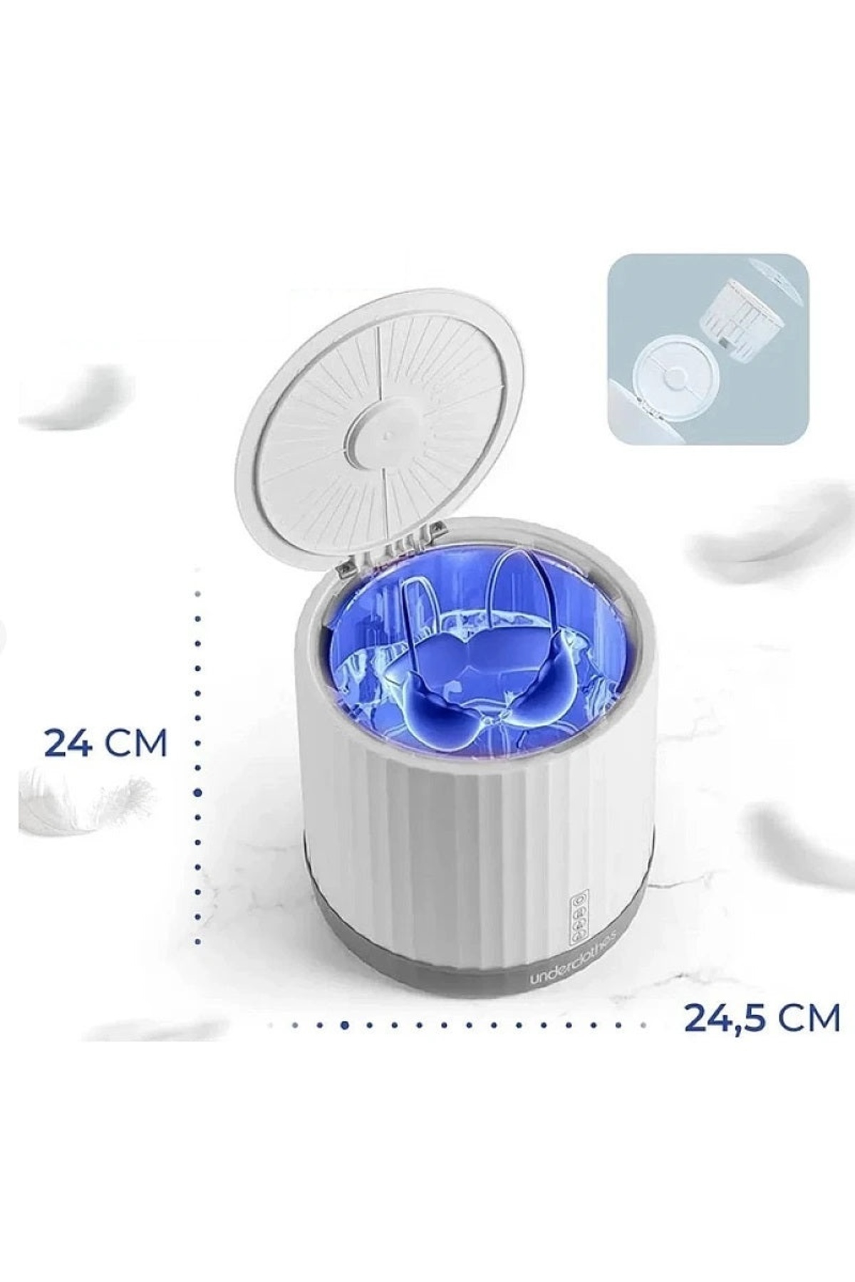 divendi-ro-Mini washing machine, portable, powerful, 4L capacity, white 8