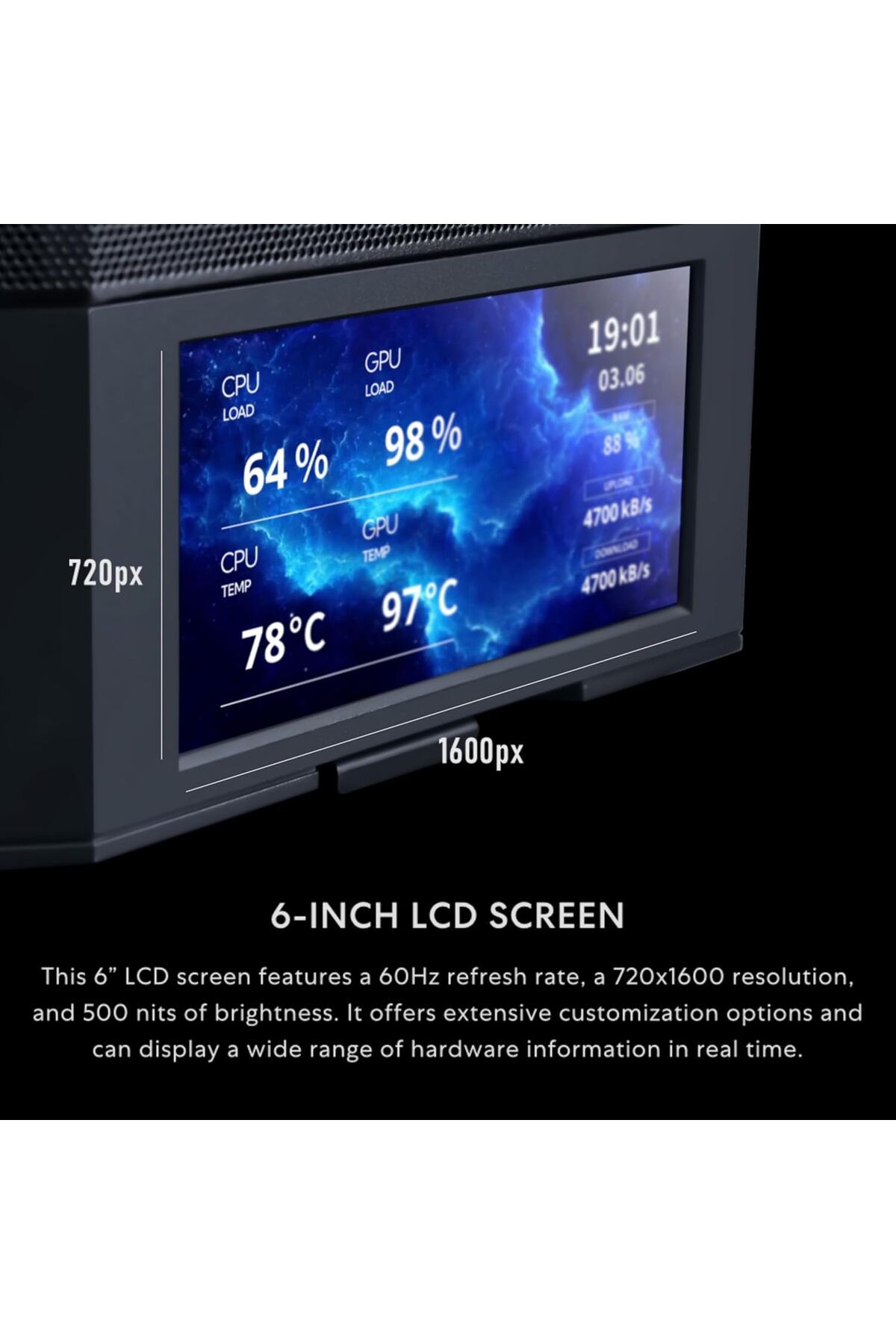 Lian Li-LANCOOL 207 Digital ATX Computer Case w/Integrated LCD Screen 7