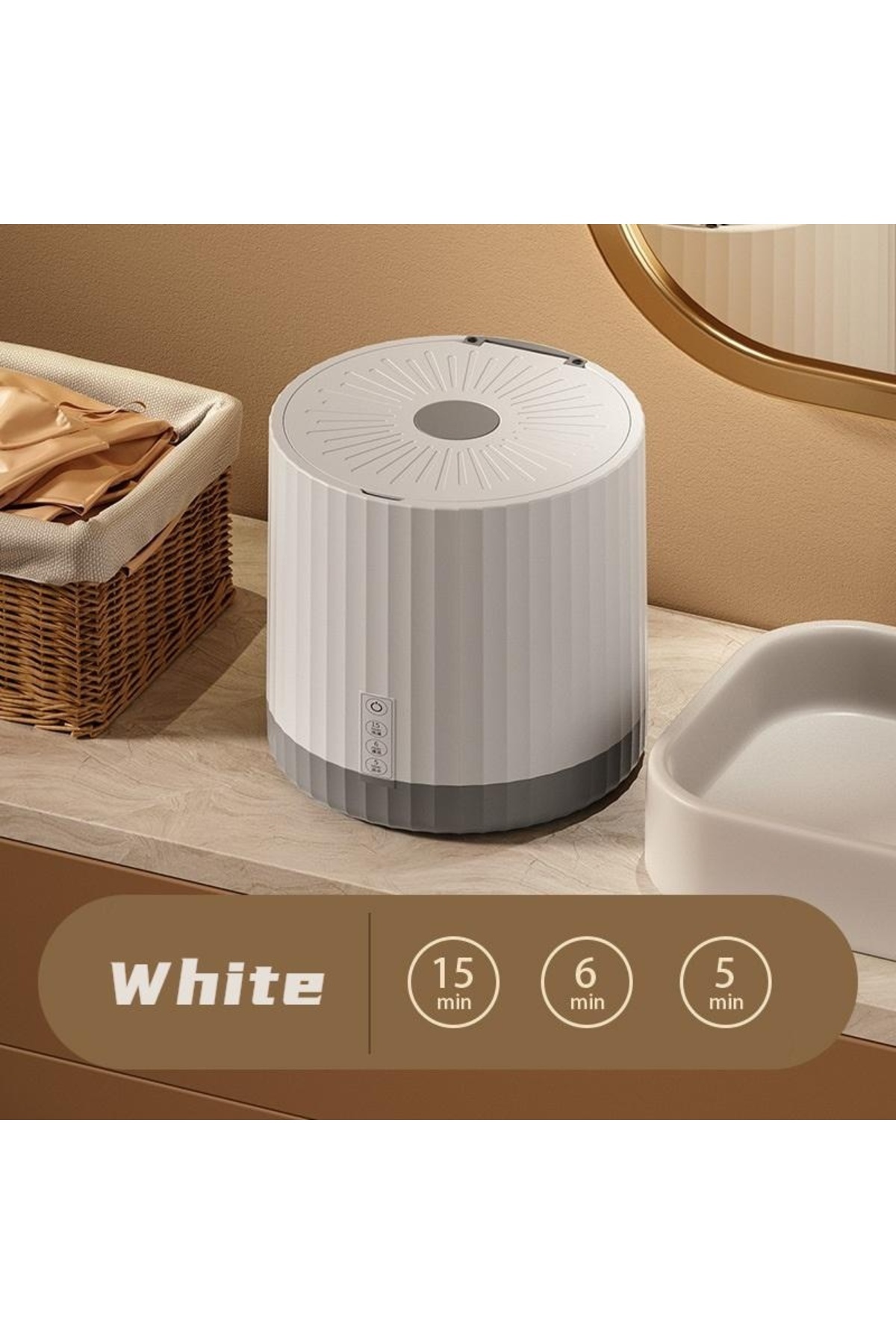divendi-ro-Mini washing machine, portable, powerful, 4L capacity, white 7