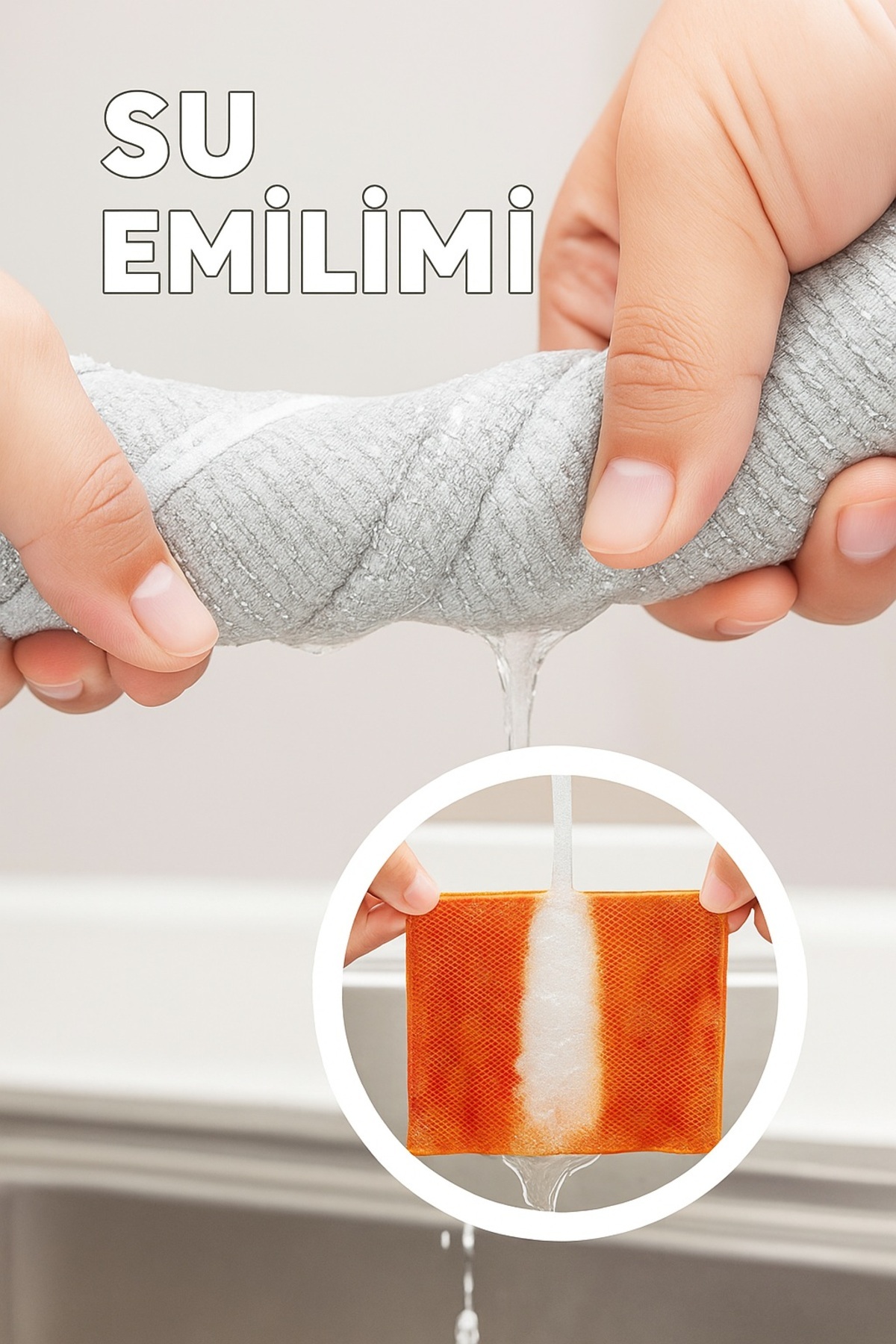 Mutfak Sihirli Temizlik Bezi İz Bırakmayan Mutfak El Bezi Su Emilimli Lavabo Yağ Kir Çözücü Sünger 4