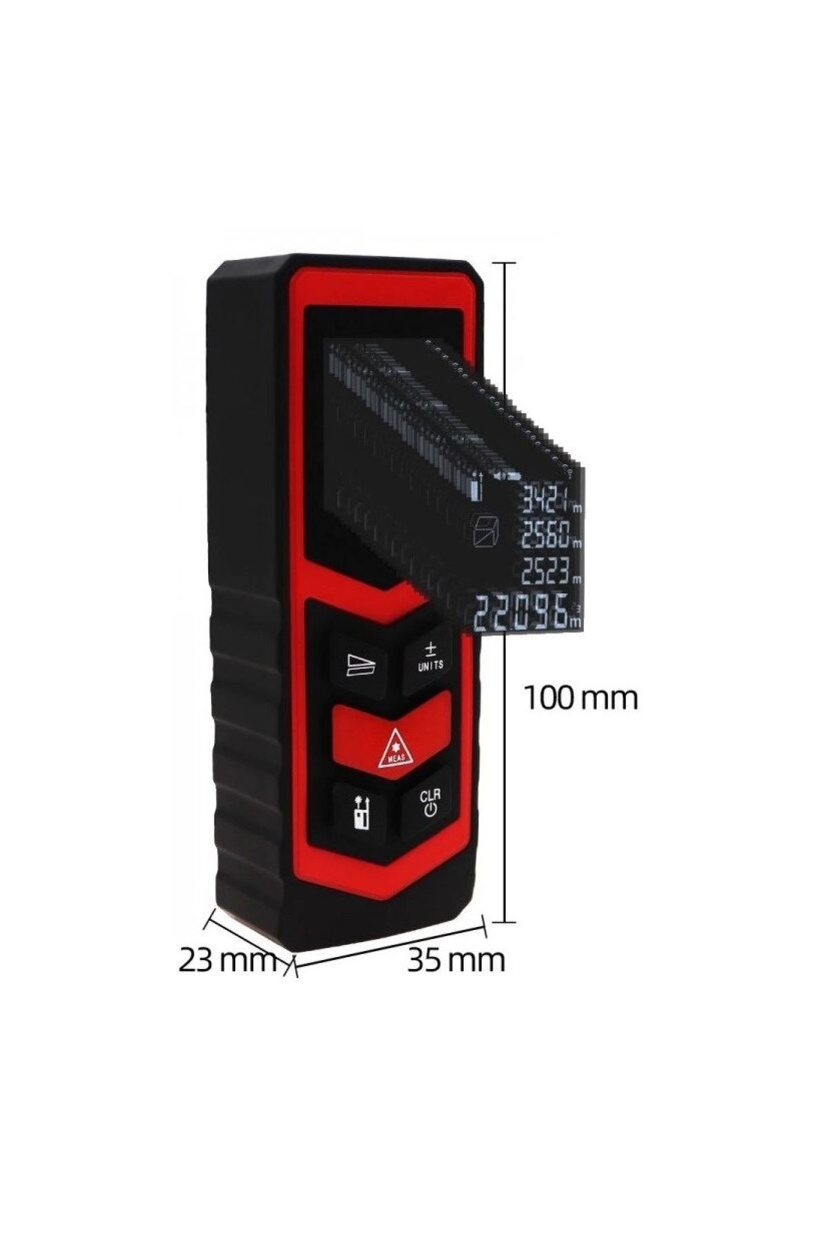 divendi-ro-Professional Laser Rangefinder, 80m, LCD, Area, Volume and Pythagoras Calculation, Red-Black 3