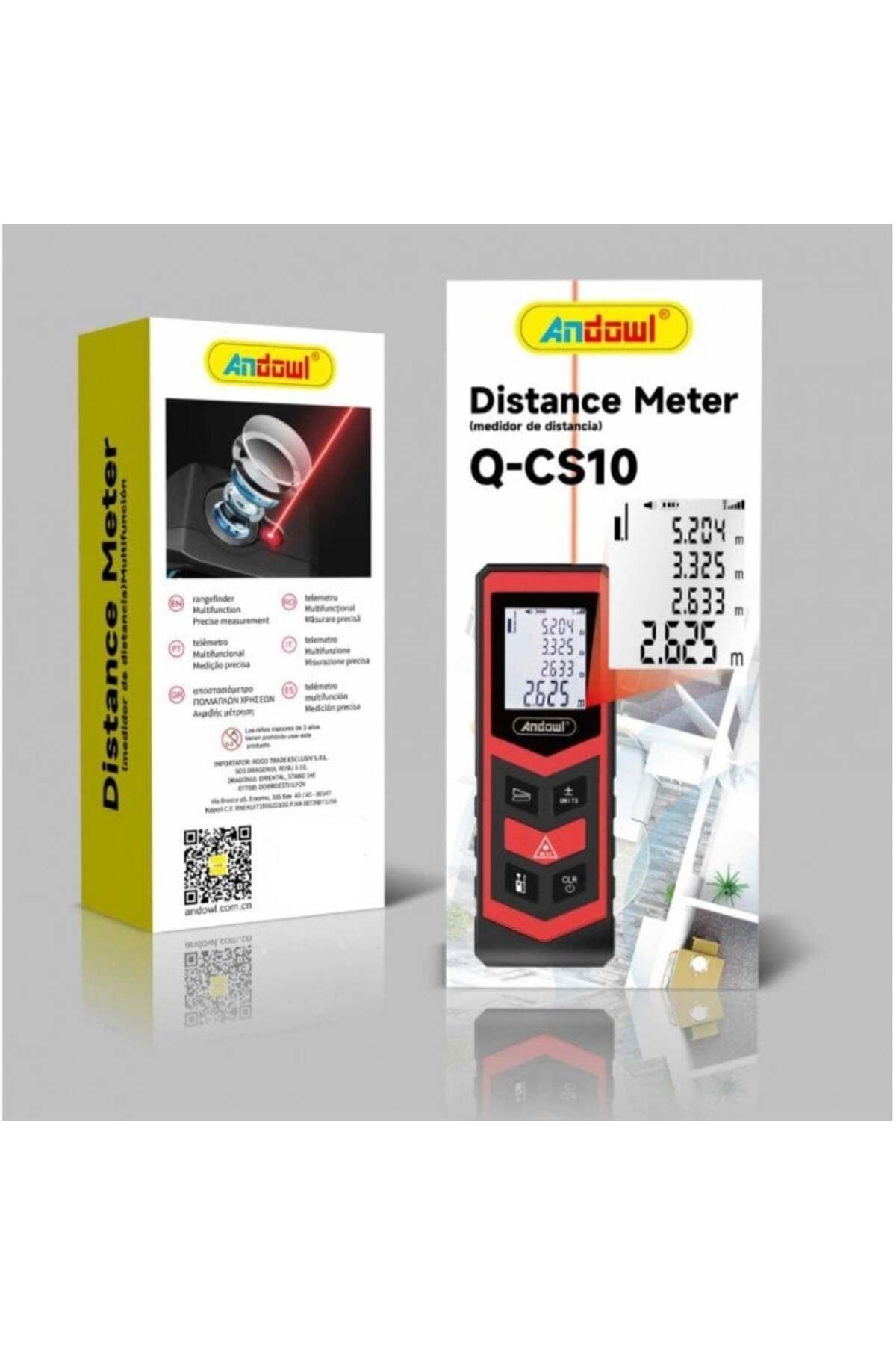 divendi-ro-Professional Laser Rangefinder, 80m, LCD, Area, Volume and Pythagoras Calculation, Red-Black 2