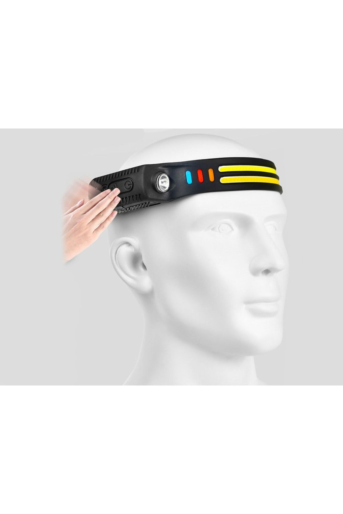Welora-Head torch with motion sensor, 8 light modules - Black 2