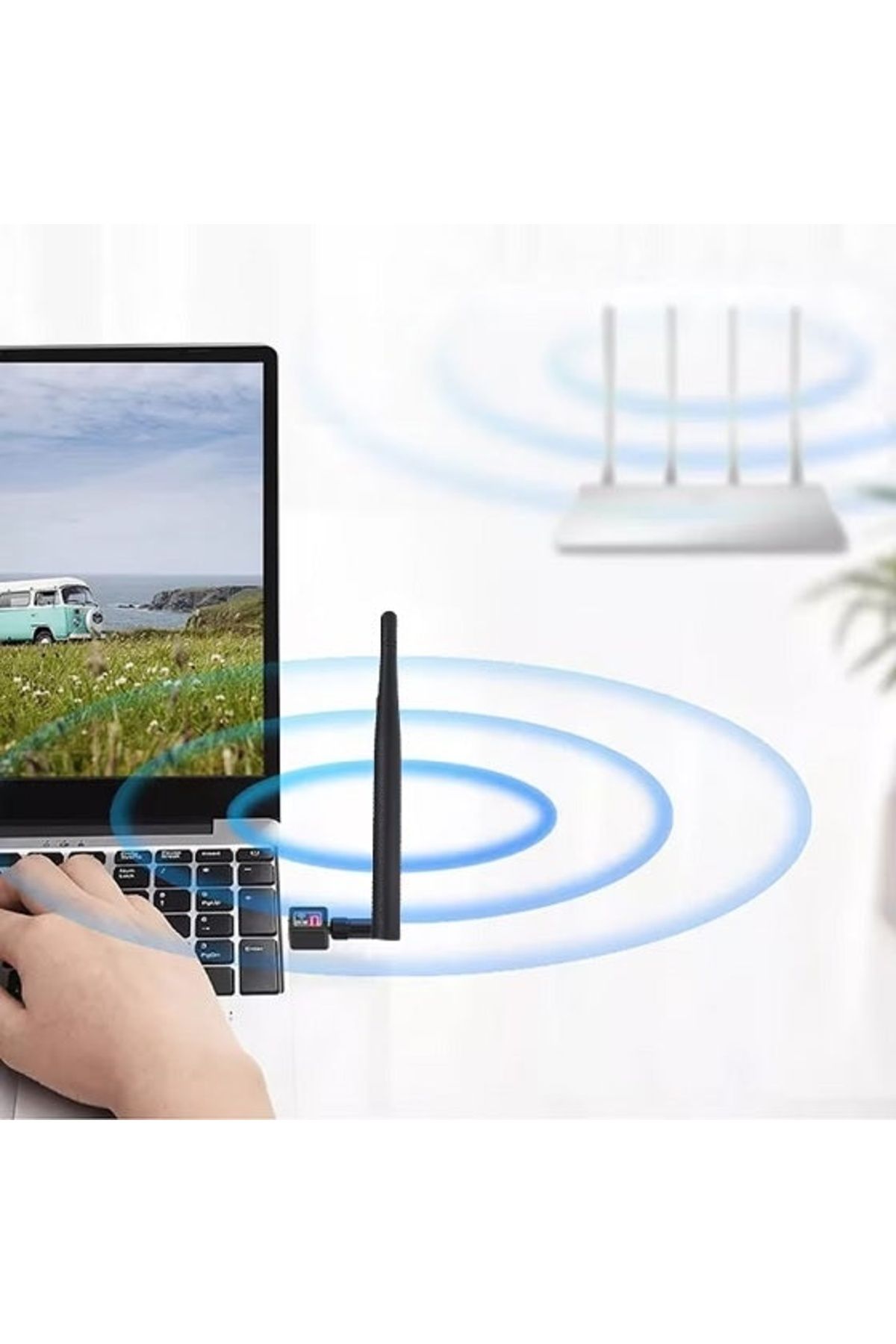 Welora-WiFi N Antenna - WiFi wireless network adapter, USB 2.0, 2.4 GHz, up to 600Mbps - Black 4