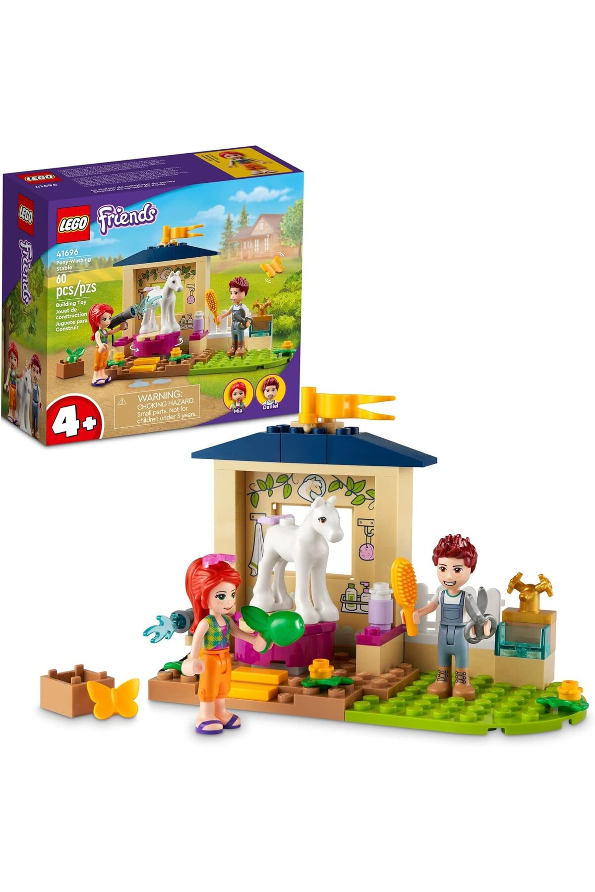 ست اسباب‌بازی ساختمان اصطبل شستشوی پونی Friends، ۴۱۶۹۶، برای دختران، پسران و کودکان بالای ۴ سال (۶۰ قطعه)