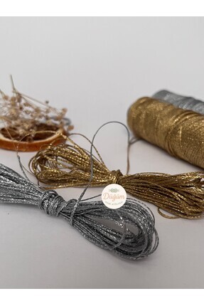 Düğüm Hobi Atölyesi Simli Mumlu Ip 1 Mm 5’er Toplam 10 Metre Takı Yapımı Bile...