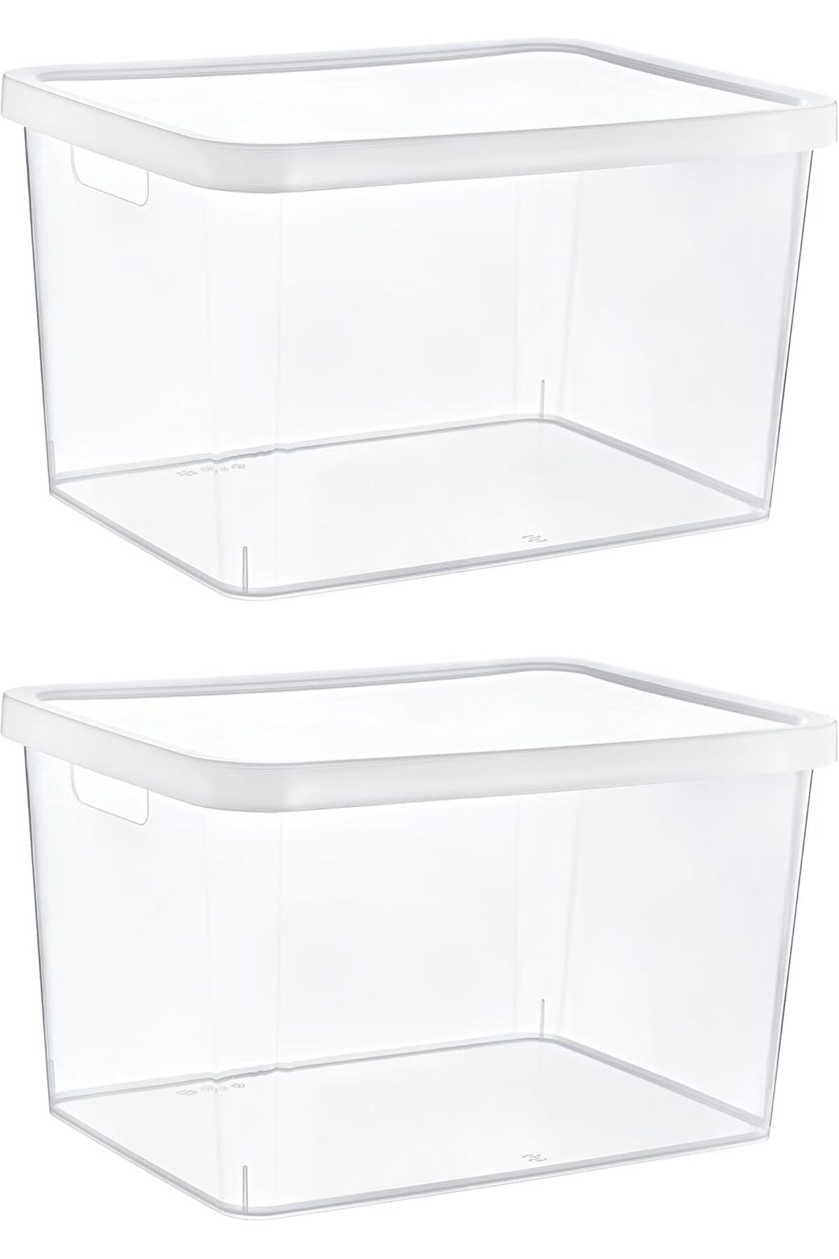 Mena Rise-Şirinshop Set of 2 Stafi Multi-Purpose Box with Lid Transparent 18 Lt 1108107 1