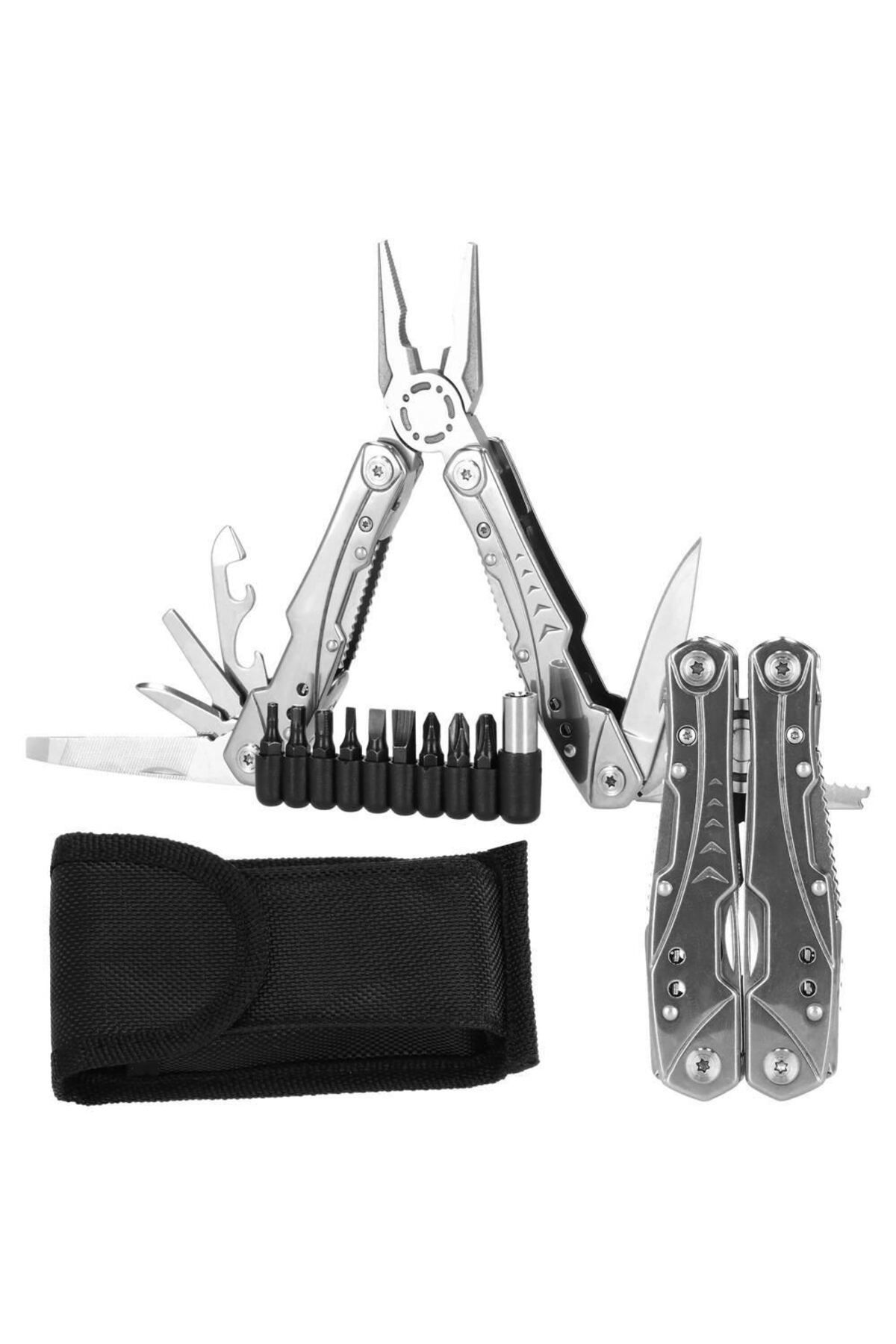 Springos-Tool, knife, multifunctional, 22 in 1, tips/bits, with case, stainless steel, 16x12.5x1.5 cm, 7