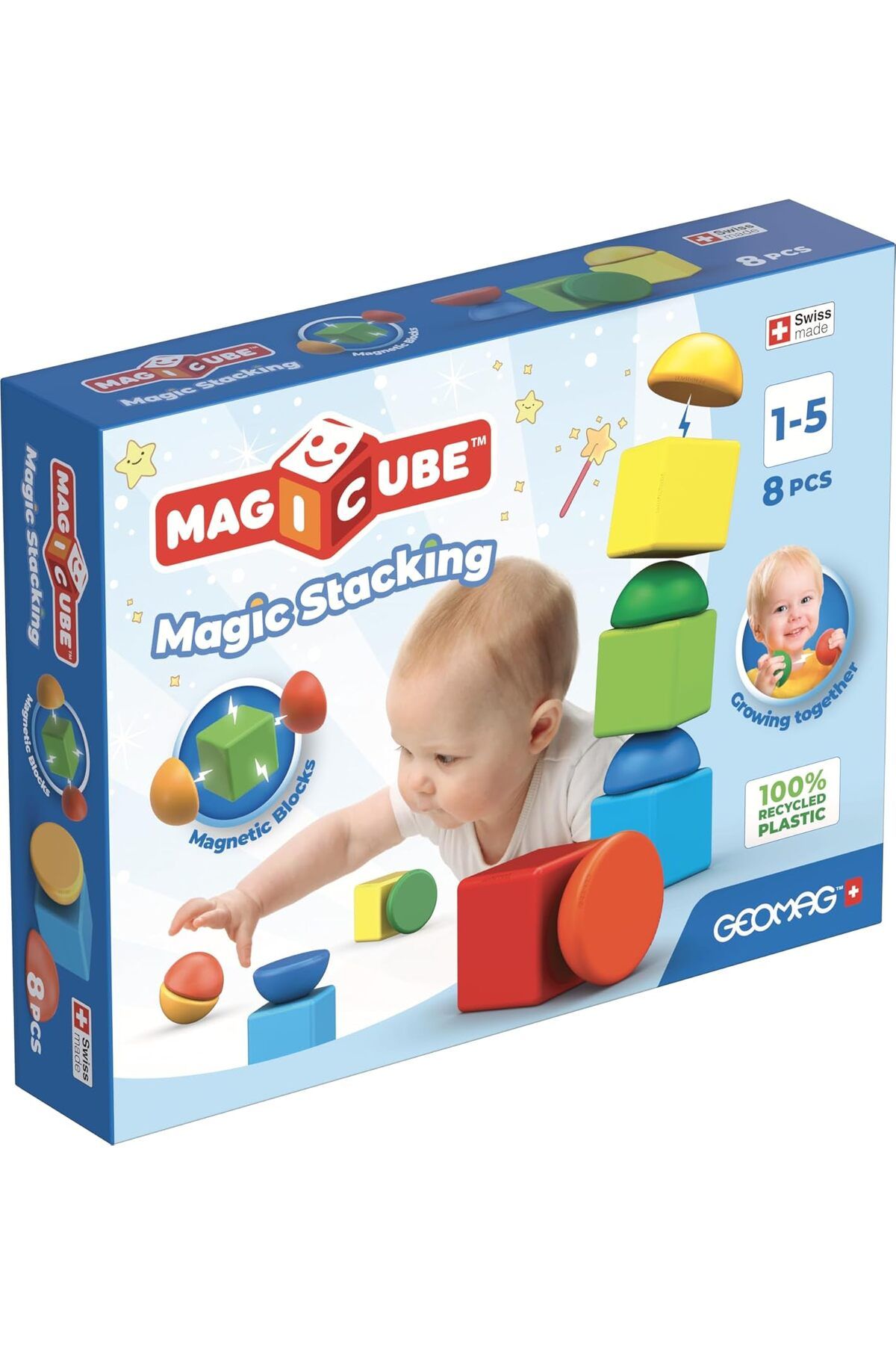 GEOMAG-Magicube Blocks Stacking Magnetic Building Toys 8pcs 1