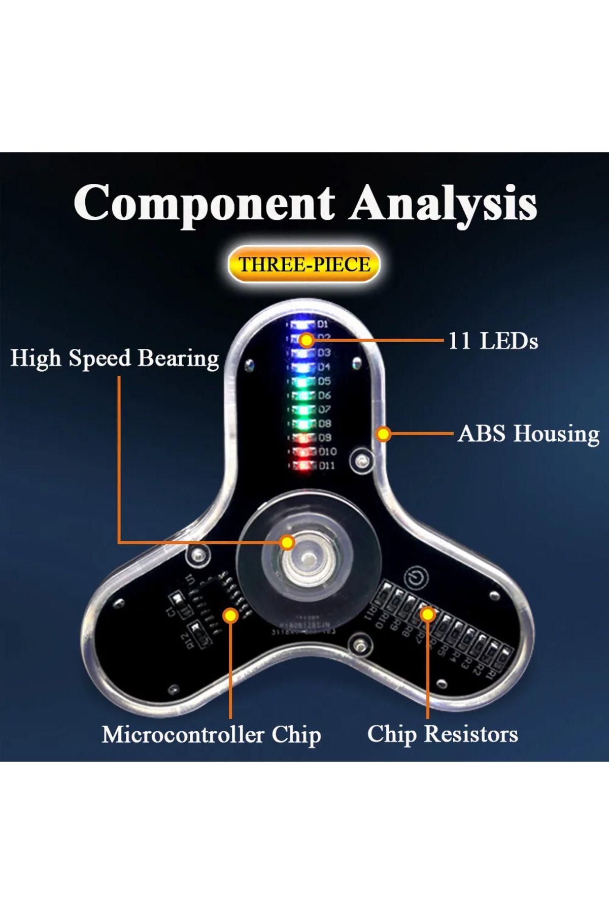 Choice-DIY Fidget Top Kit Fingertip Gyros with LED Light DIY Soldering Project Practice Solder Assembly ... 4