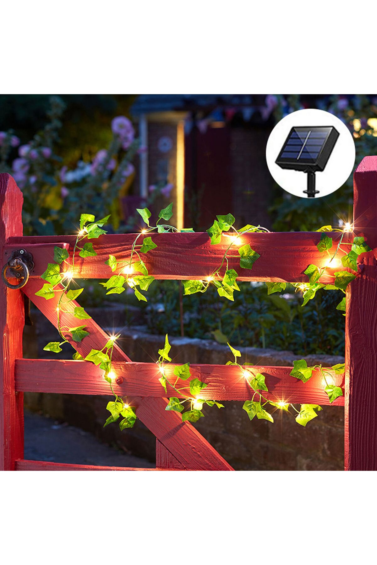 Choice-2M 20LEDs 1pc Artificial Vine Solar String Lights, Ivy Garland Fairy String Lights Green Leaf Vine S 1