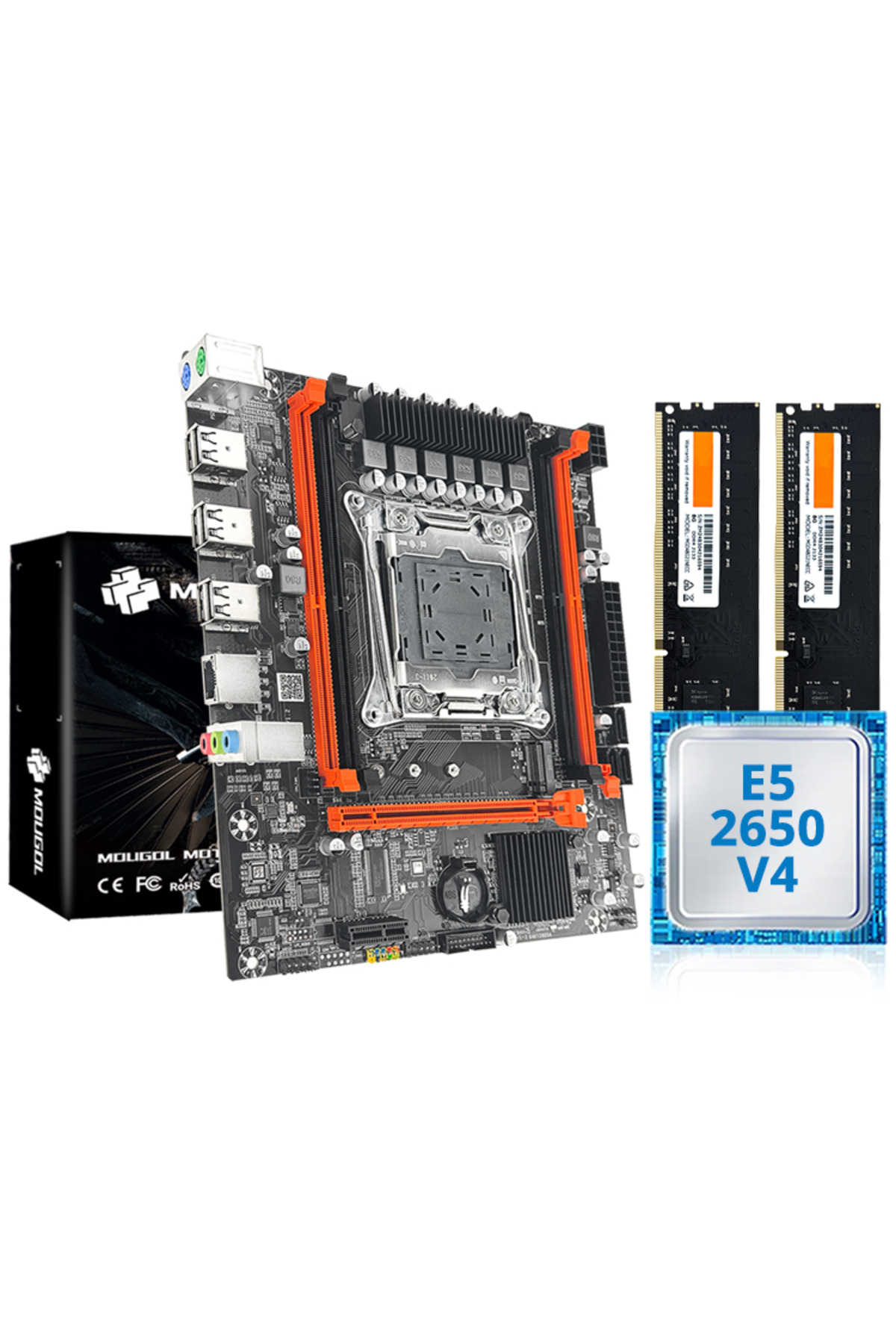 choice2-مجموعة لوحة أم للألعاب MOUGOL X99 مع وحدة معالجة مركزية Xeon E5 2650 V4 وذاكرة DDR4 ثنائية القناة 1 7