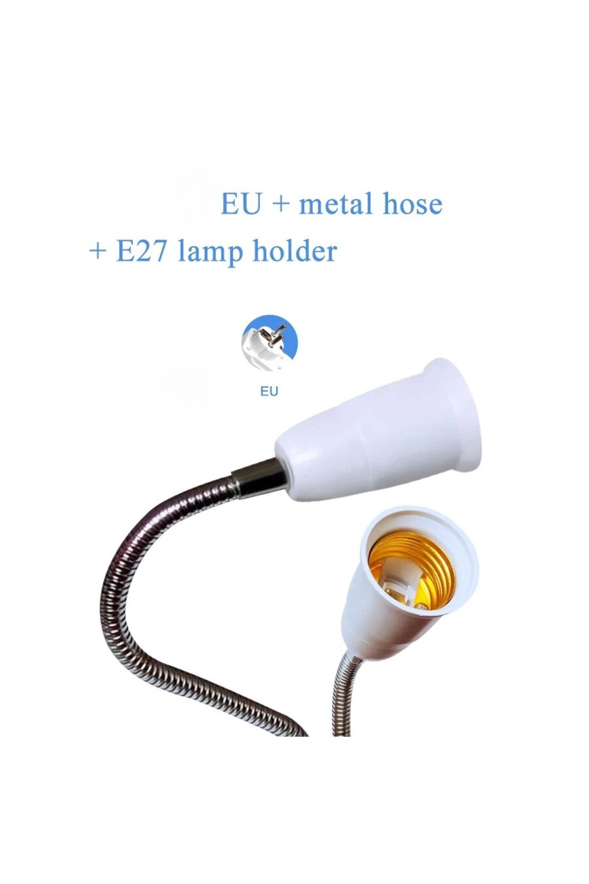 Choice-EU Plug 30cm EU Plug to E27 Lamp Holder Light Bulb Socket With Switch Flexible Lamp Base Conversion 5