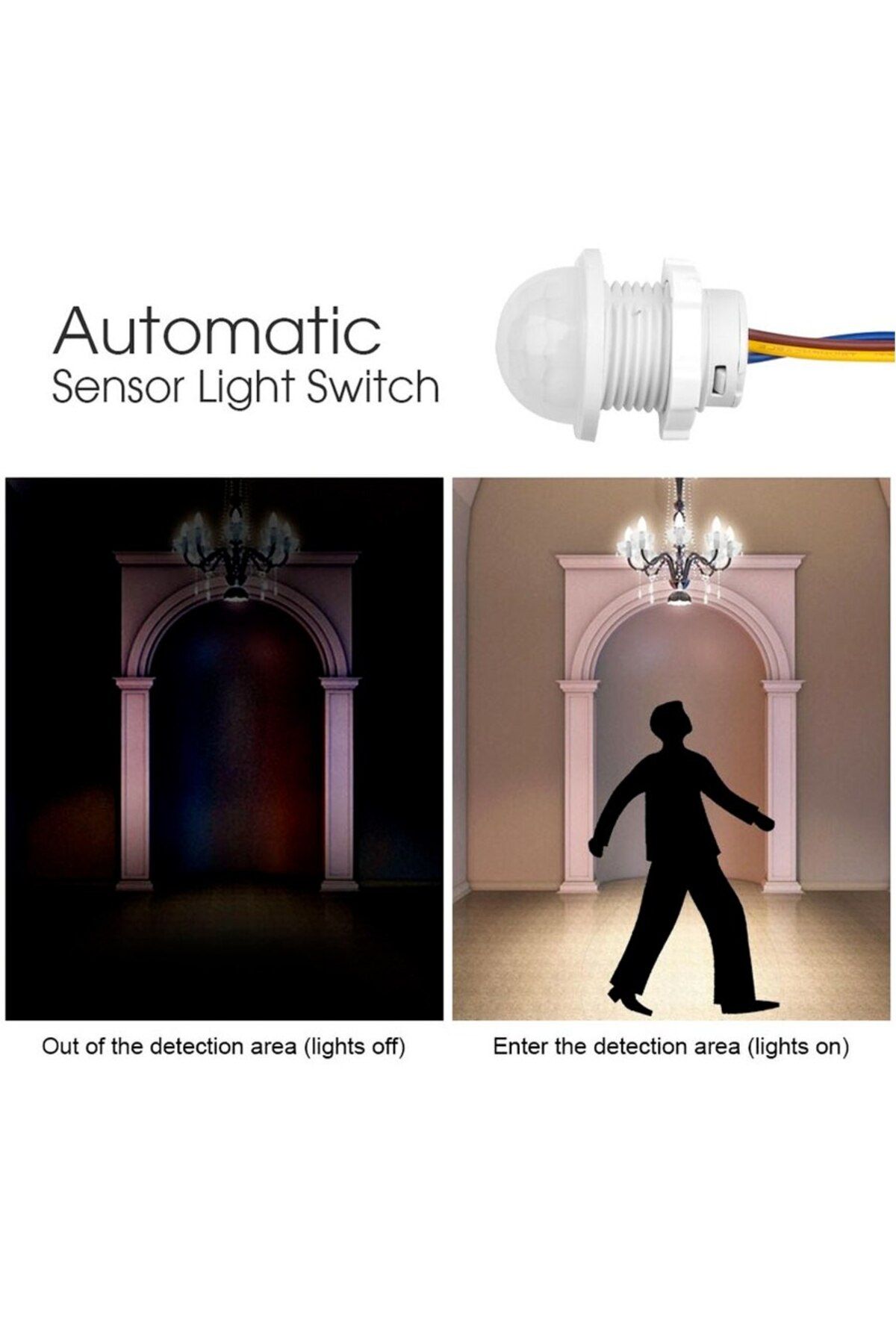Choice-Time Delay Motion Sensor Switch for Led Light Bulb Downlight Fan Lamp AC 85-265V PIR Infrared Mov... 4