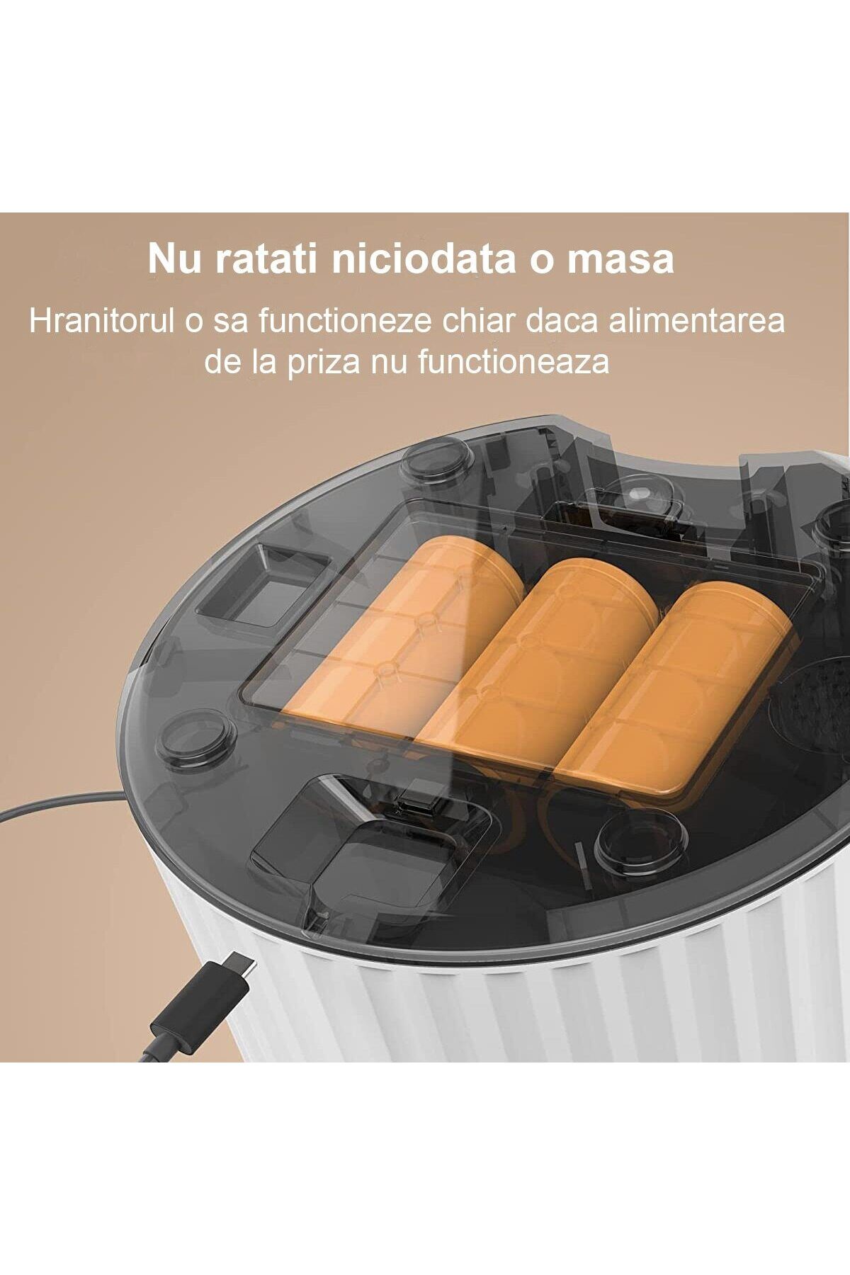 WowStep-Hranitor Automat pentru Caini si Pisici, Inregistrare Voce, 4l, Adapator, 6 Mese Automate, Alb 6