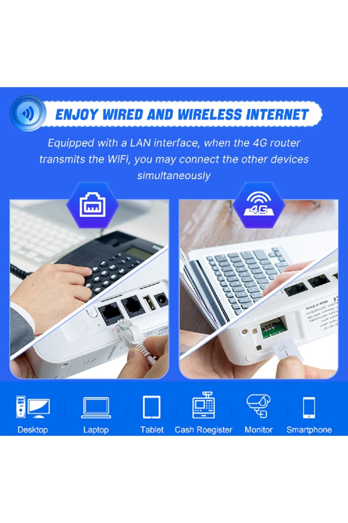 Choice-4G LTE WiFi Router 300Mbps Modem With SMA Extend Antenna Interface and Fixed Telephone VOLET Func... 4