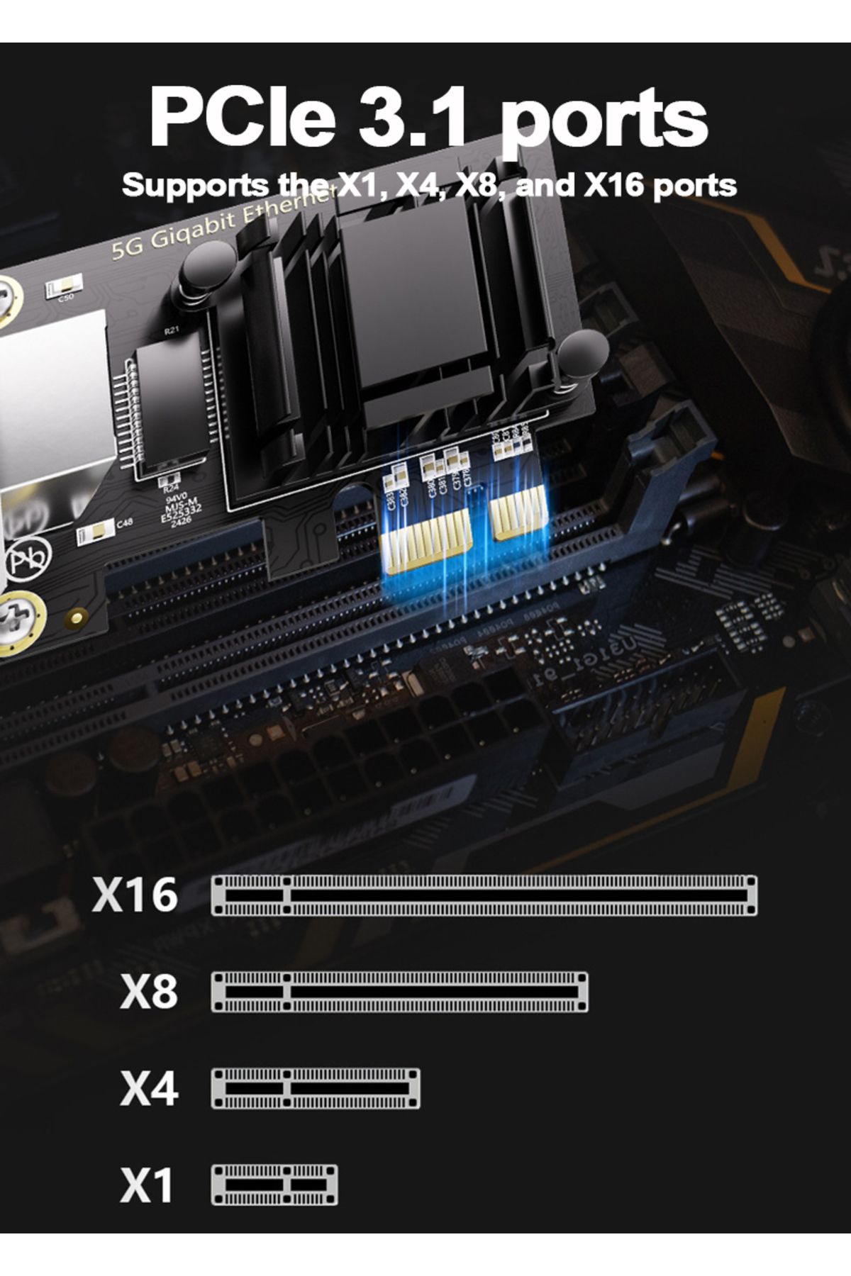 Choice-5Gbps PCIe To RJ45 Network Card RTL8126 Chip Gigabit Ethernet PCI Express Network Card For Desktop 4