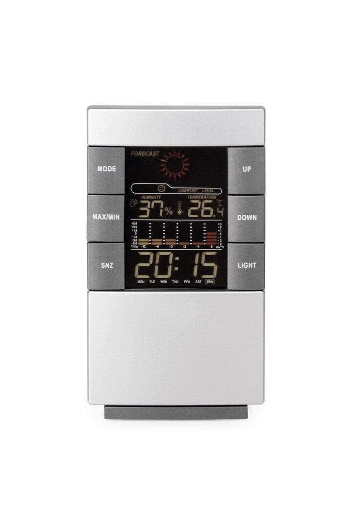 dalimag-Desk Clock with 24-Hour Display, Alarm, Thermometer, Hygrometer, and Color Display 3