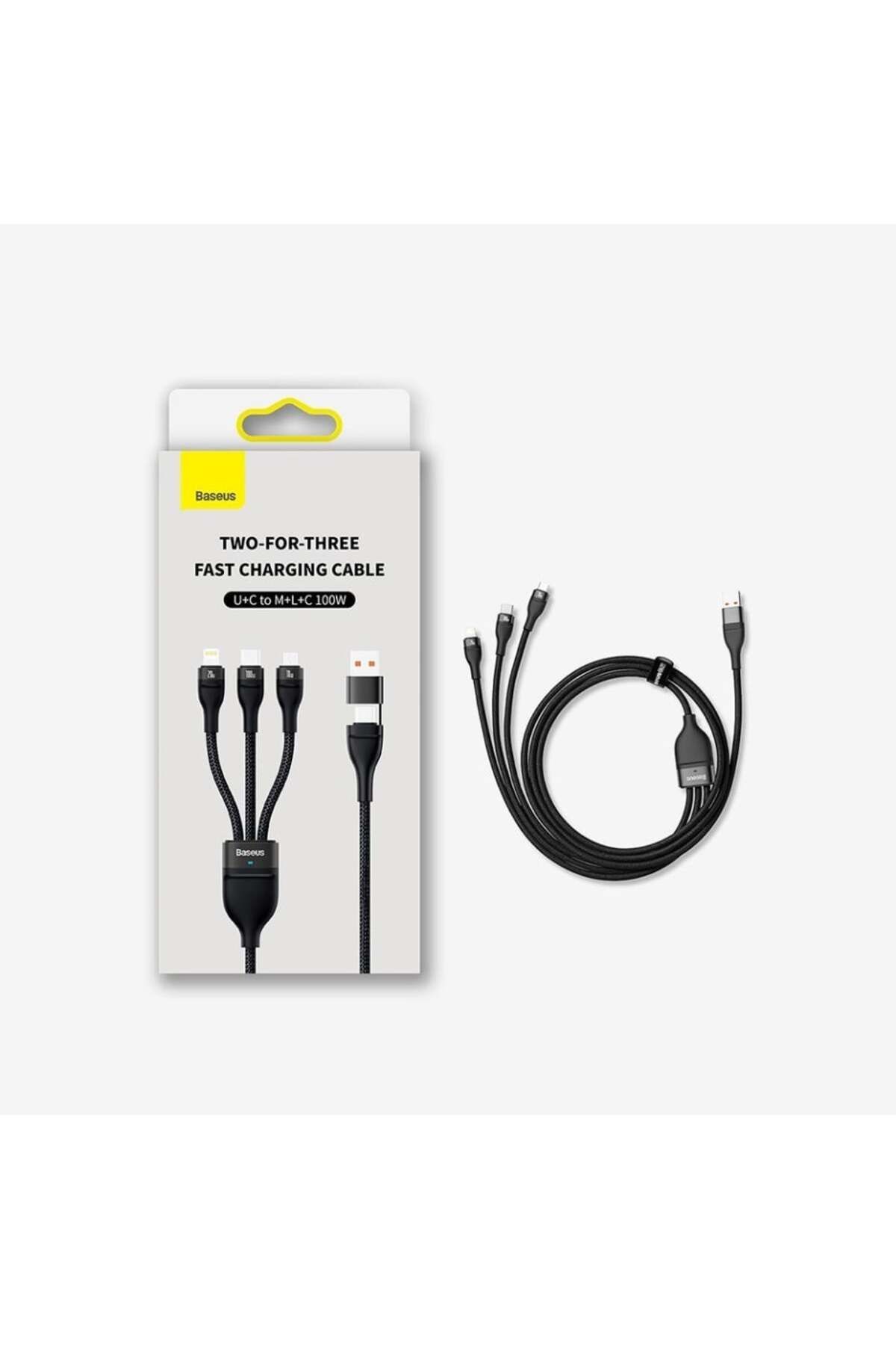 Baseus-Cablu Flash Series 2 CASS 3 în 1, 100W, 1,2m, Albastru 5