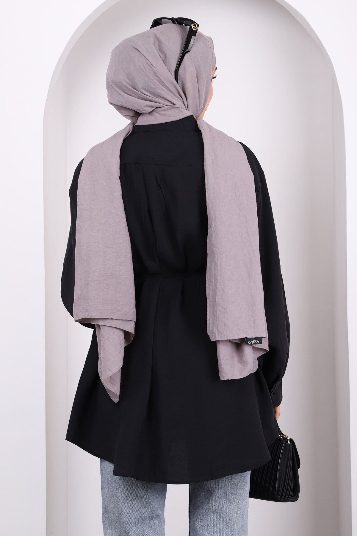İmajButik-Black Front Button Modal Tunic 4