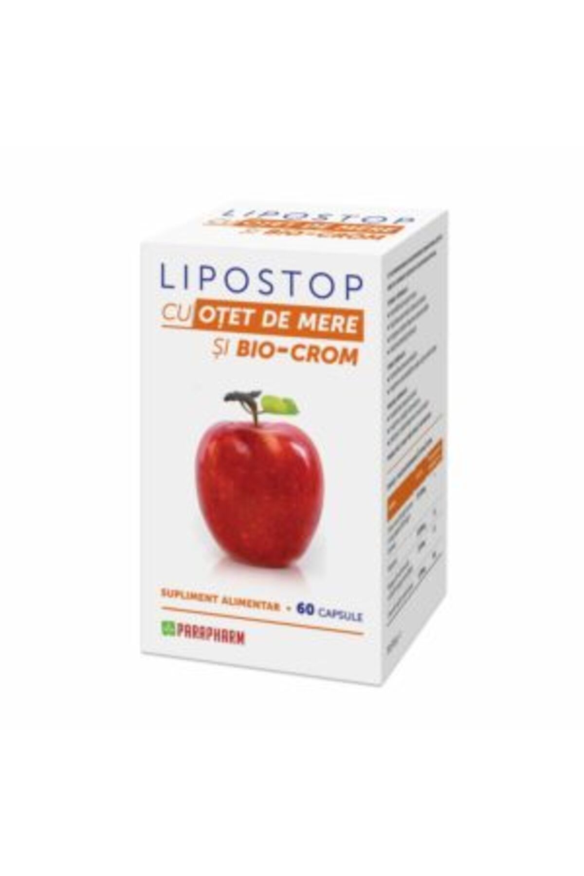 Parapharm Lipostop Capsule De Slabit Cu Otet De Mere Si Bio-crom 60 Capsule - One Size