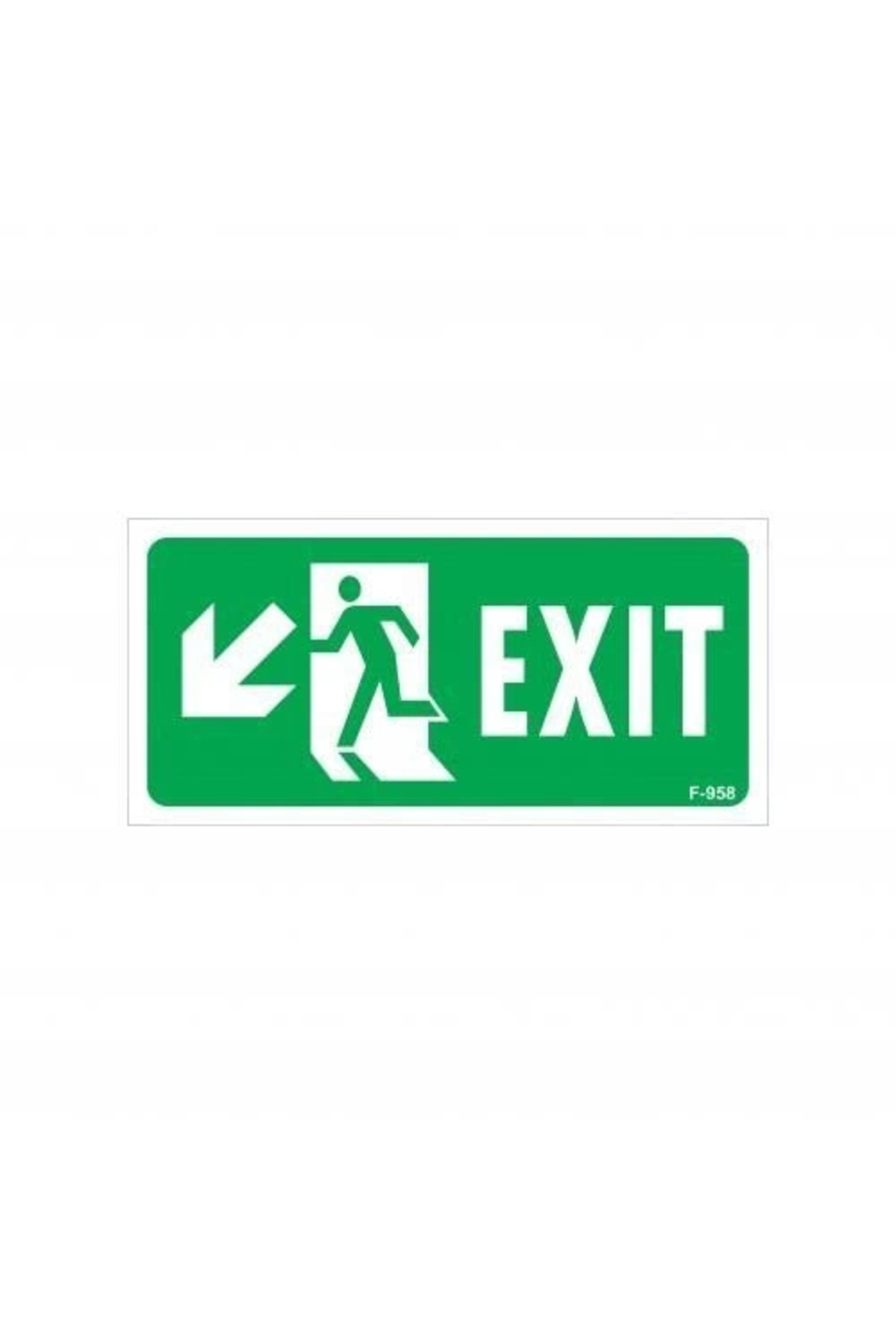 PRATİKOBA-Exit Left Down Warning Sign 17.5x25 CODE: 958 1
