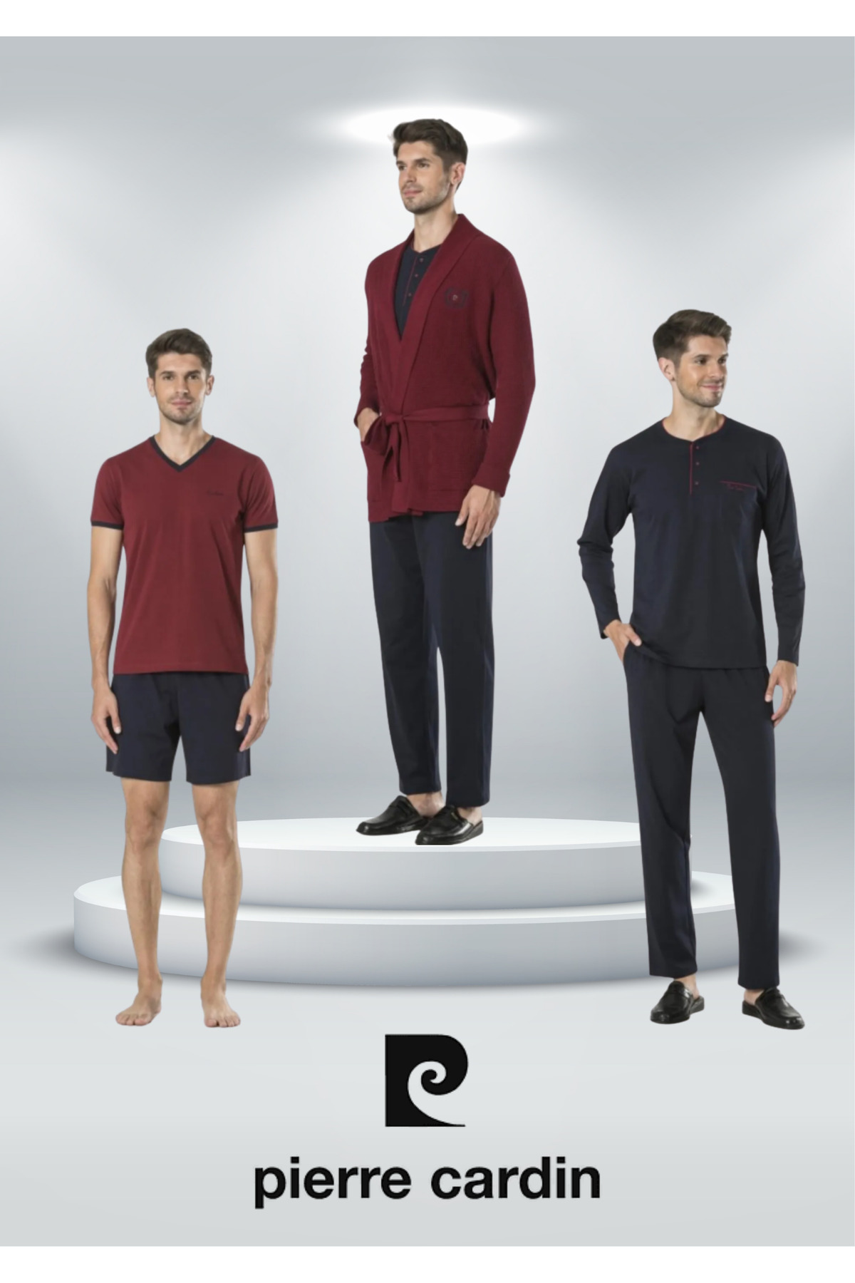 ست پیژامه و لباس خواب مردانه راسته فاق نرمال آستین کوتاه | پیر کاردین Pierre Cardin L1.PC.CEY.16 - تصویر 3