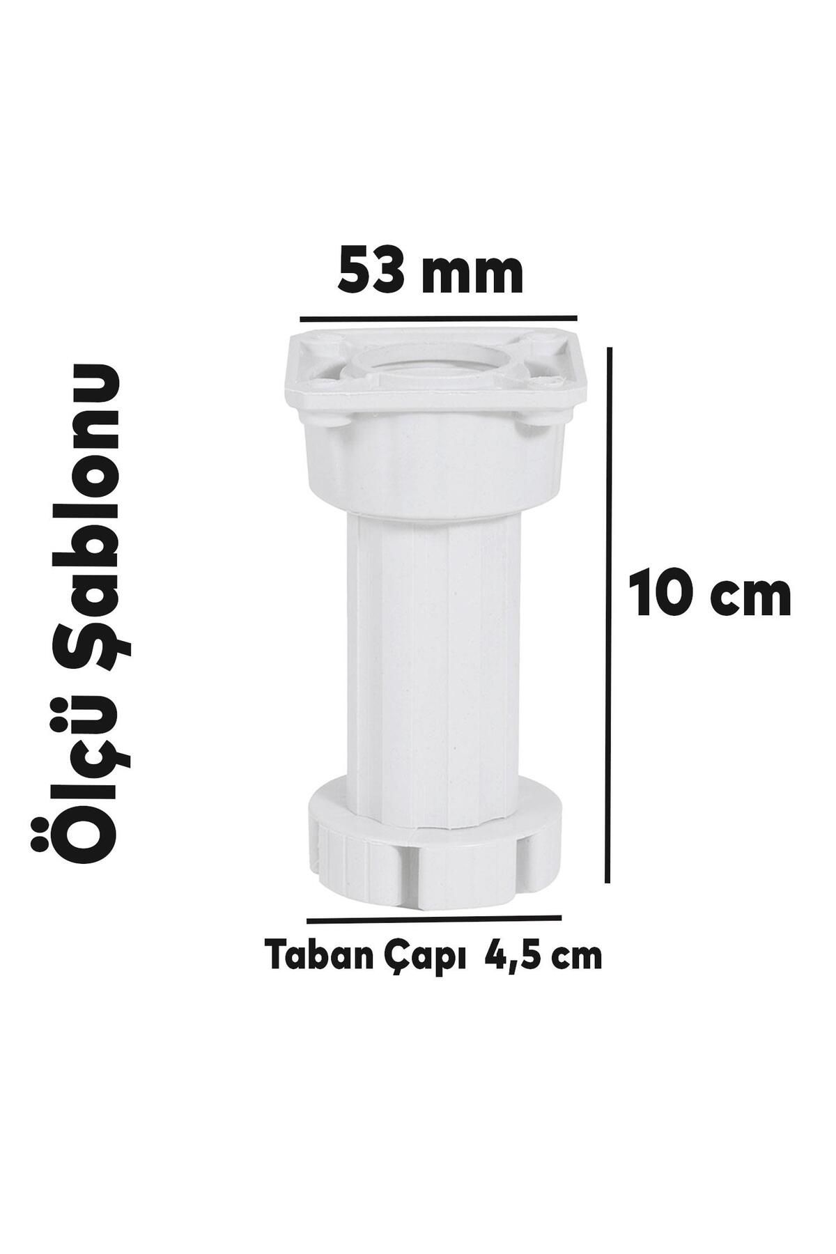 Badem10-(8 bucăți) Mobilier dulap reglabil Bancă Puf Riser Upgrade Picior 10 cm Picioare albe 4