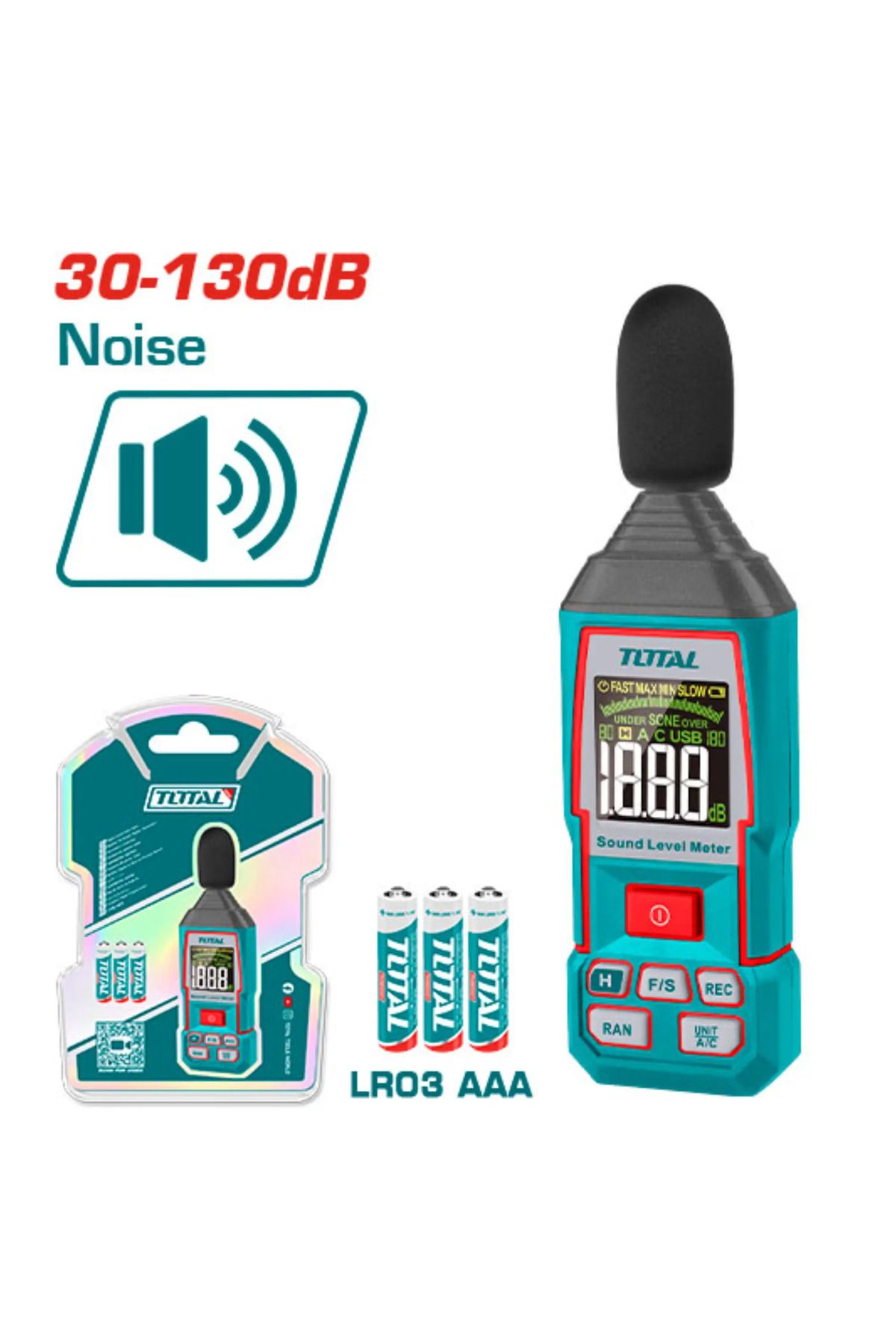 TOTAL-جهاز قياس مستوي الصوت 30-130db توتال Tetsl031 1