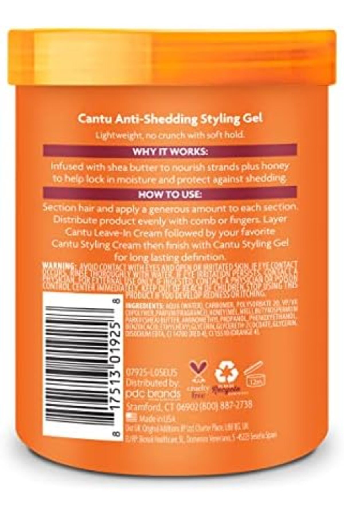 Cantu-Maximum Hold Styling Gel with Shea Butter and Honey, 524g 4