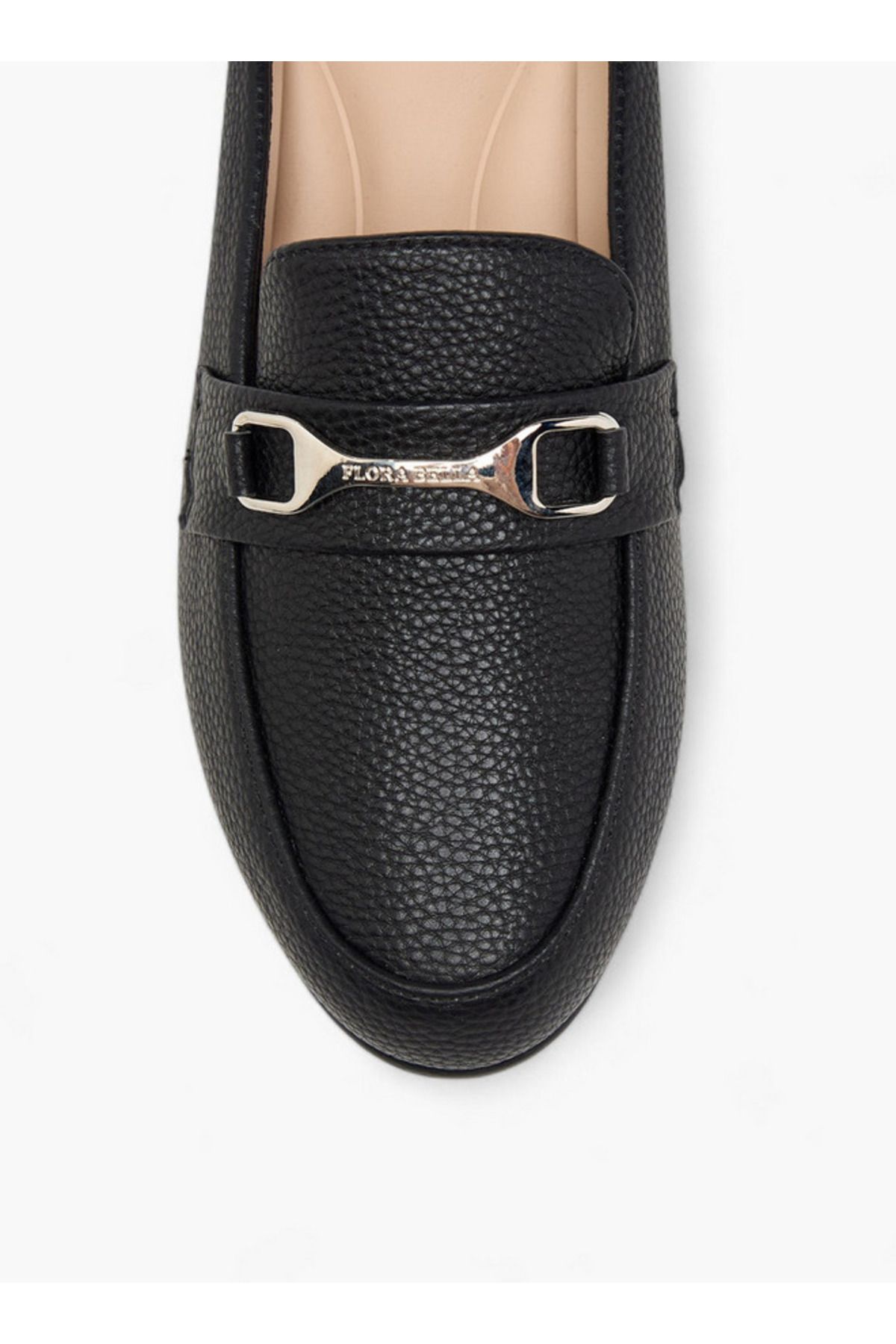 Flora Bella by Shoexpress-Textured Slip-On Mules with Metal Accent and Block Heels 4