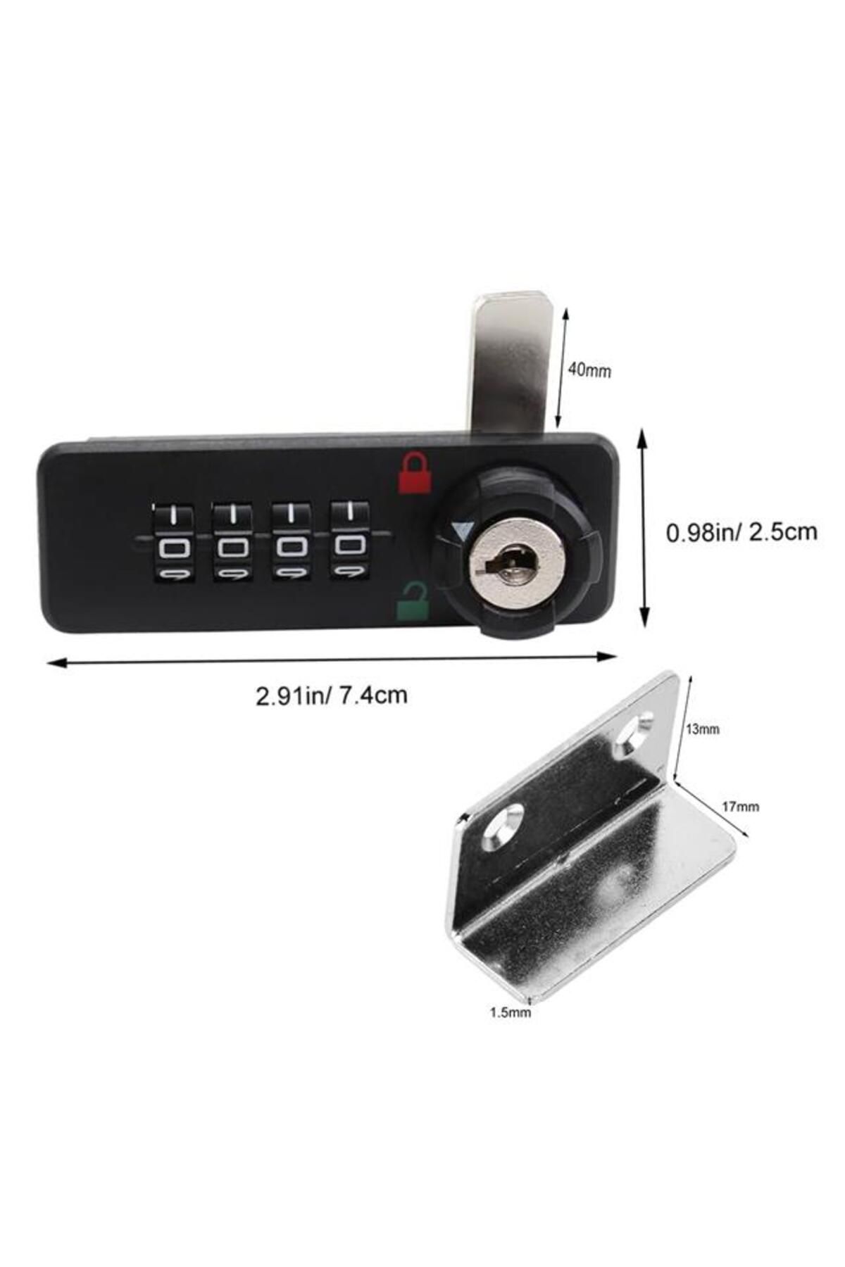Powermaster-Pm-26731 Mechanical Black Drawer Cabinet Lock with 4 Digit Combination and Key (Left) 5