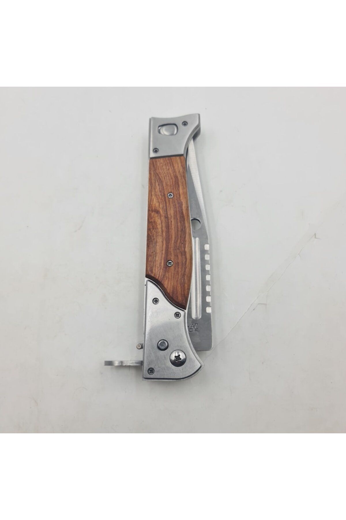dalimag-Cutit AK 47 CCCP, Deschidere Automata pe Buton, Husa Camuflaj Material Textil, Maner Lemn, Argintiu, 3